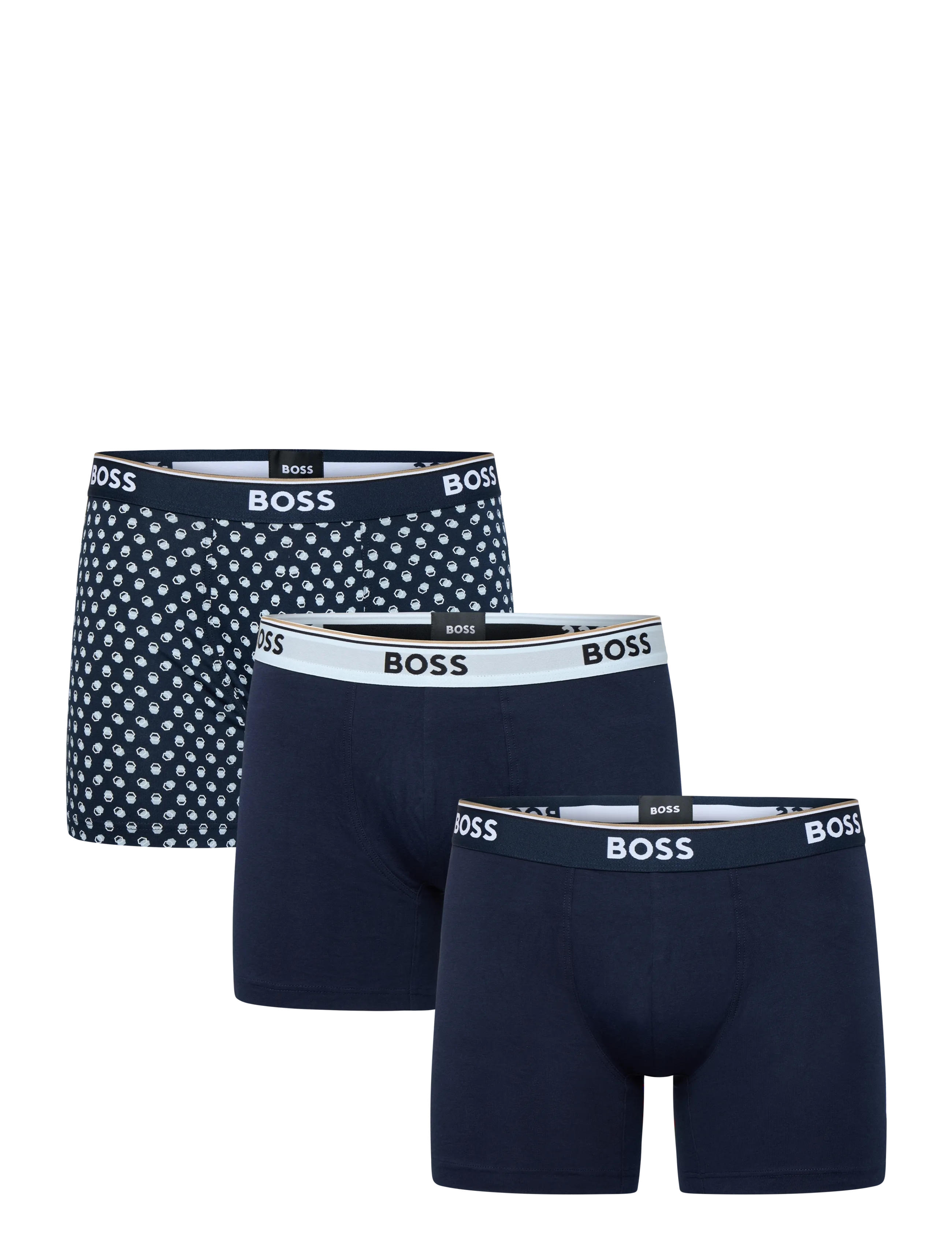BOSS BoxerBr 3P Power Des - Aluspükste mitmikpakk - OPEN BLUE / navy