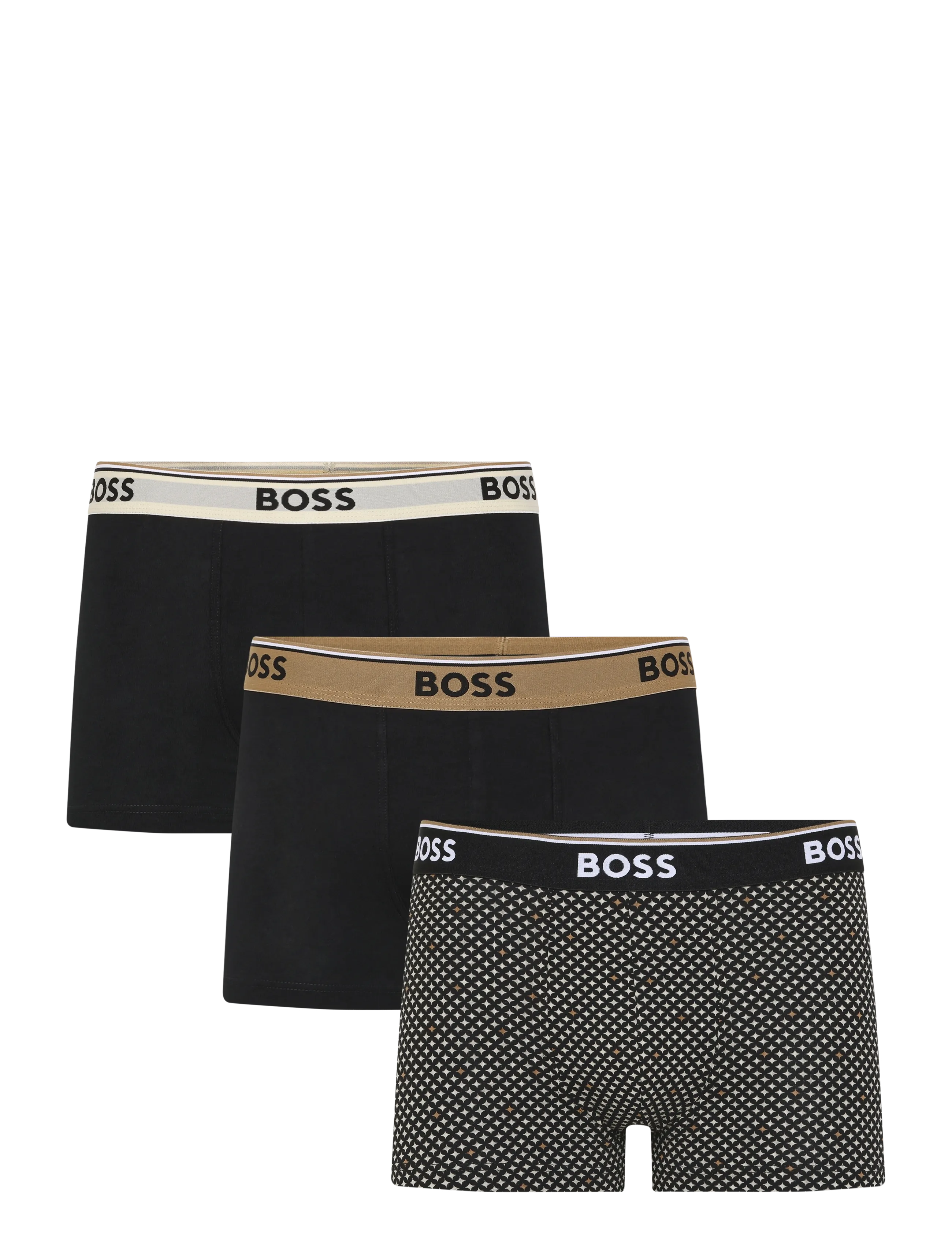 BOSS Trunk 3P Power Desig - Unterwäsche - MEDIUM BEIGE / black
