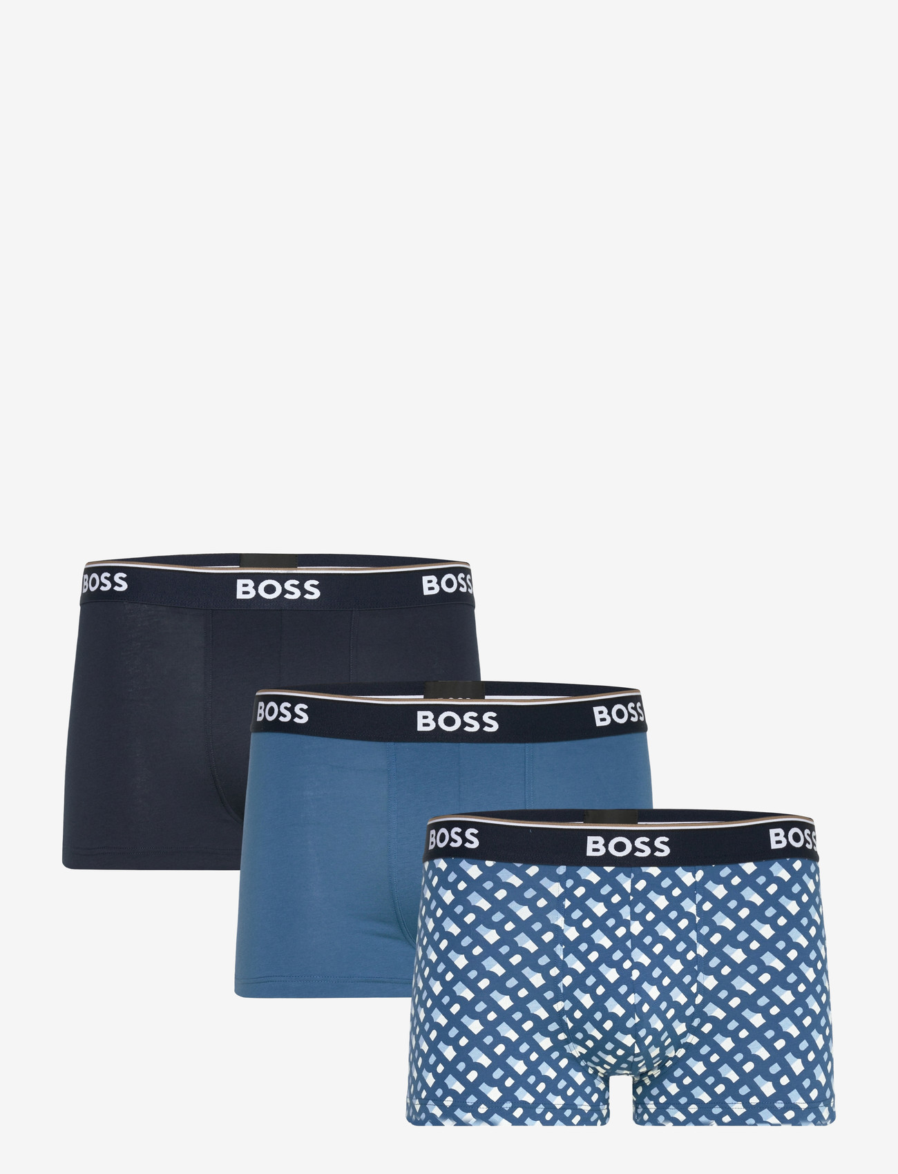 BOSS Trunk 3P Power Desig - Multipakk aluspesu - OPEN BLUE / navy