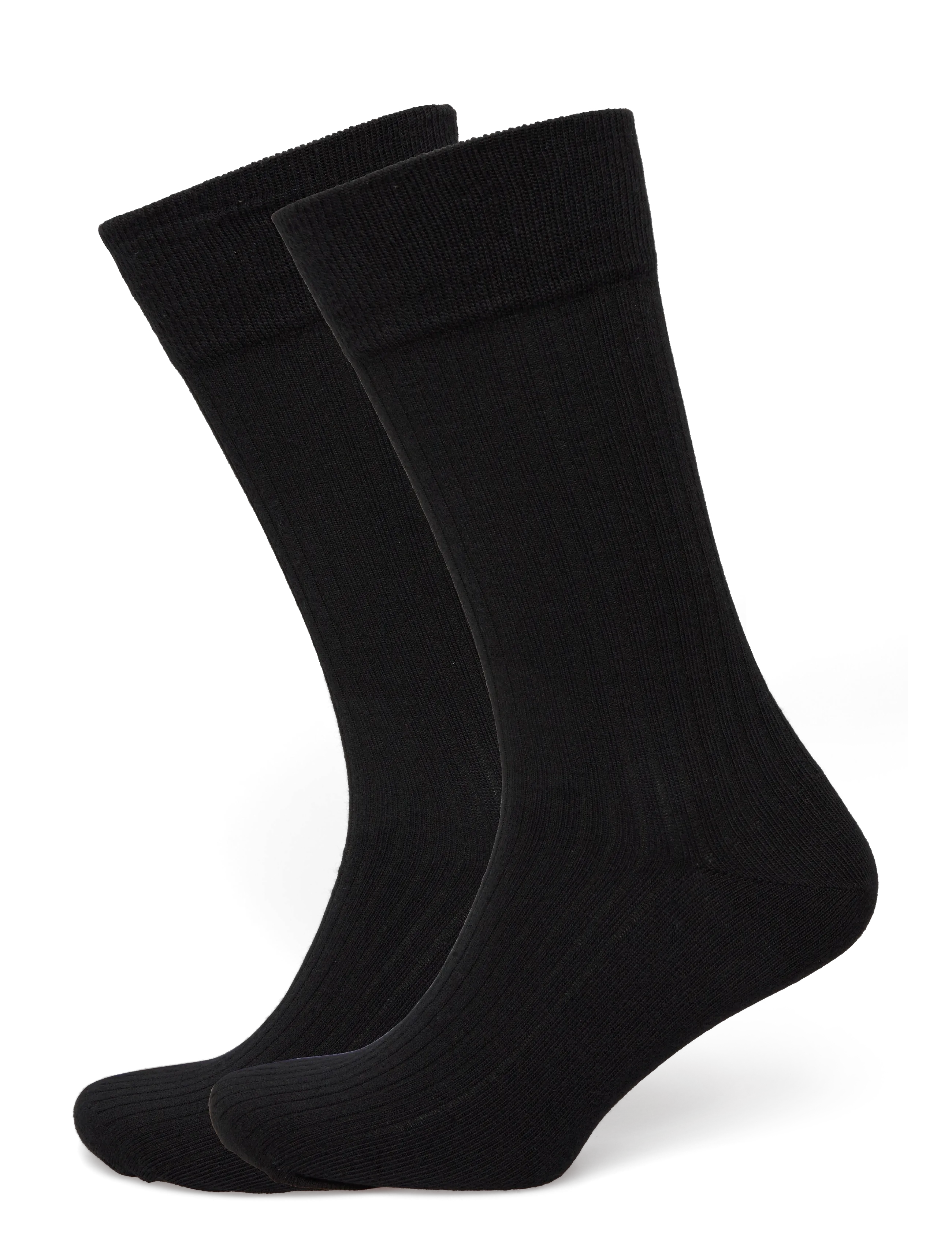 BOSS 2P RS Light rib CC - Strømper - BLACK / black