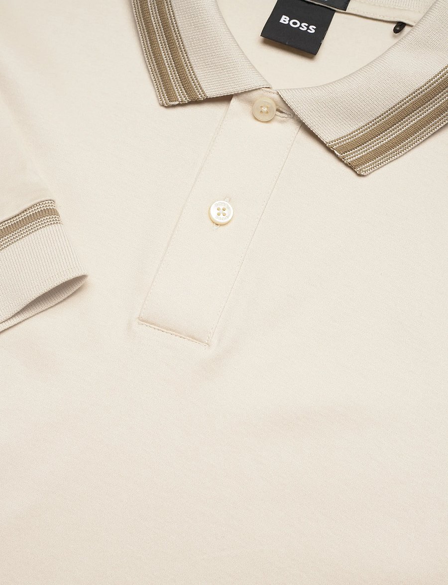 BOSS - H-Pleins 202 - adīti polo krekli ar garām piedurknēm - open white - 2