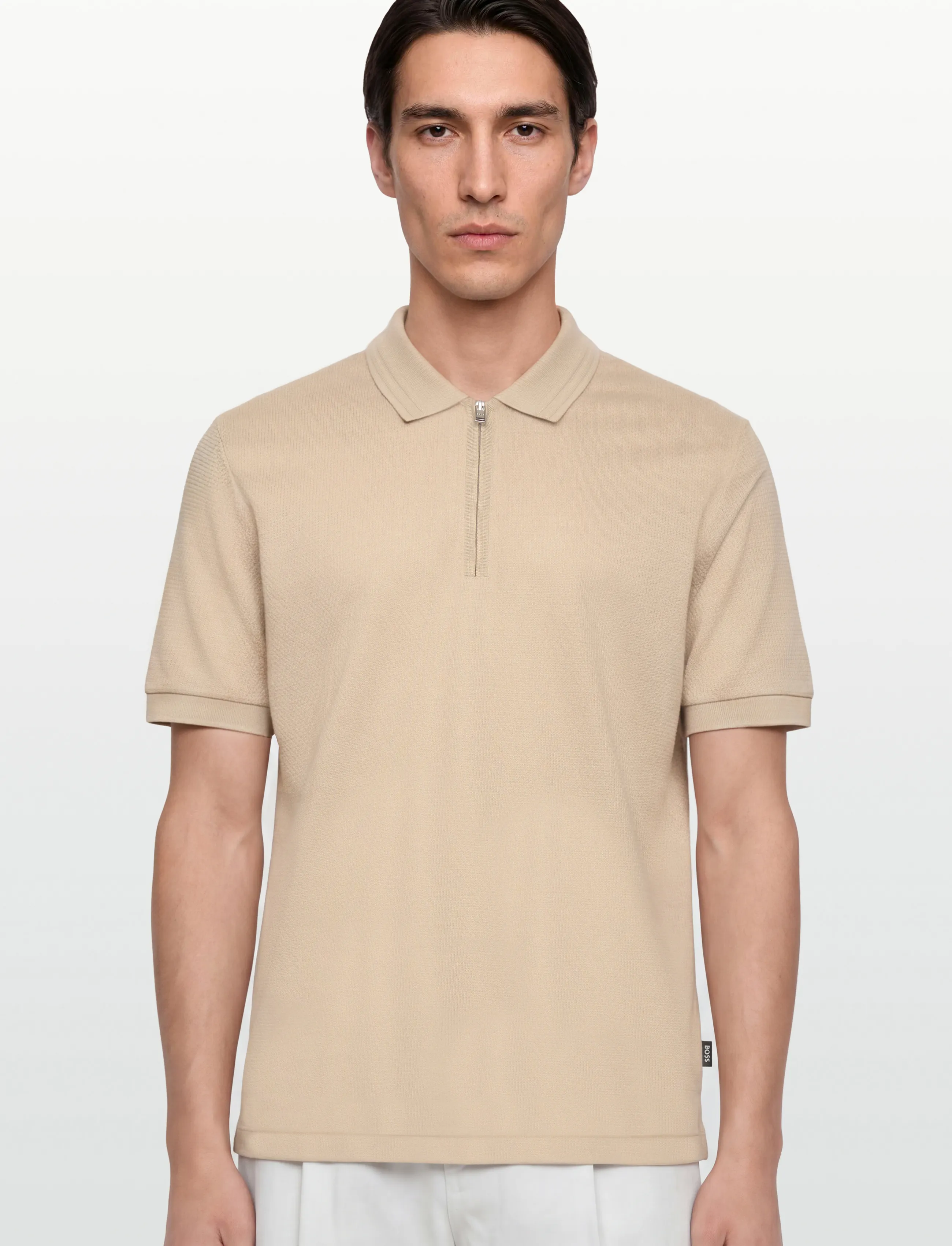BOSS - H-Paras 70 - basic-strickmode - open beige - 3