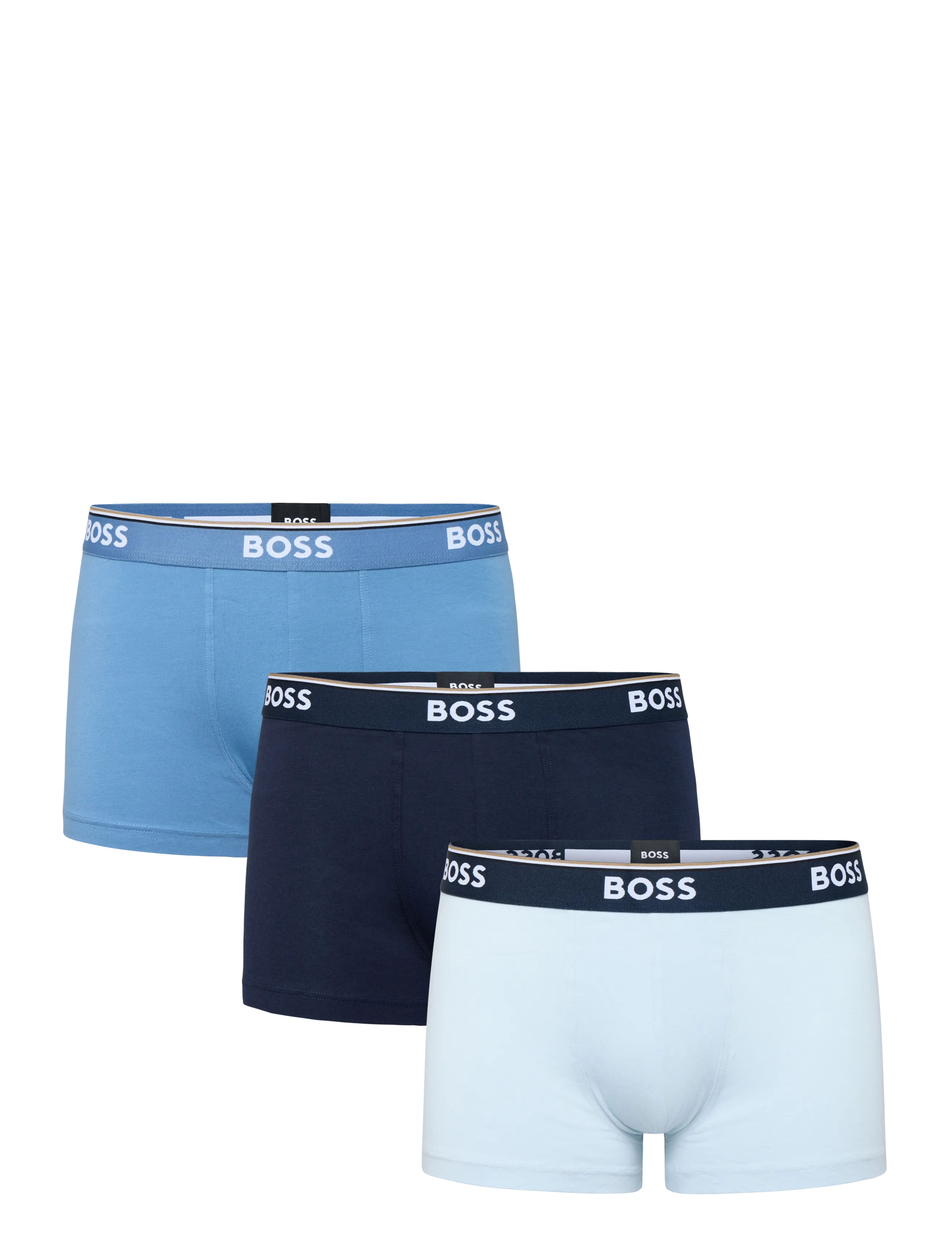 BOSS Trunk 3P Power, Mænd, 3-Pak Trunks, Blå, Str: S