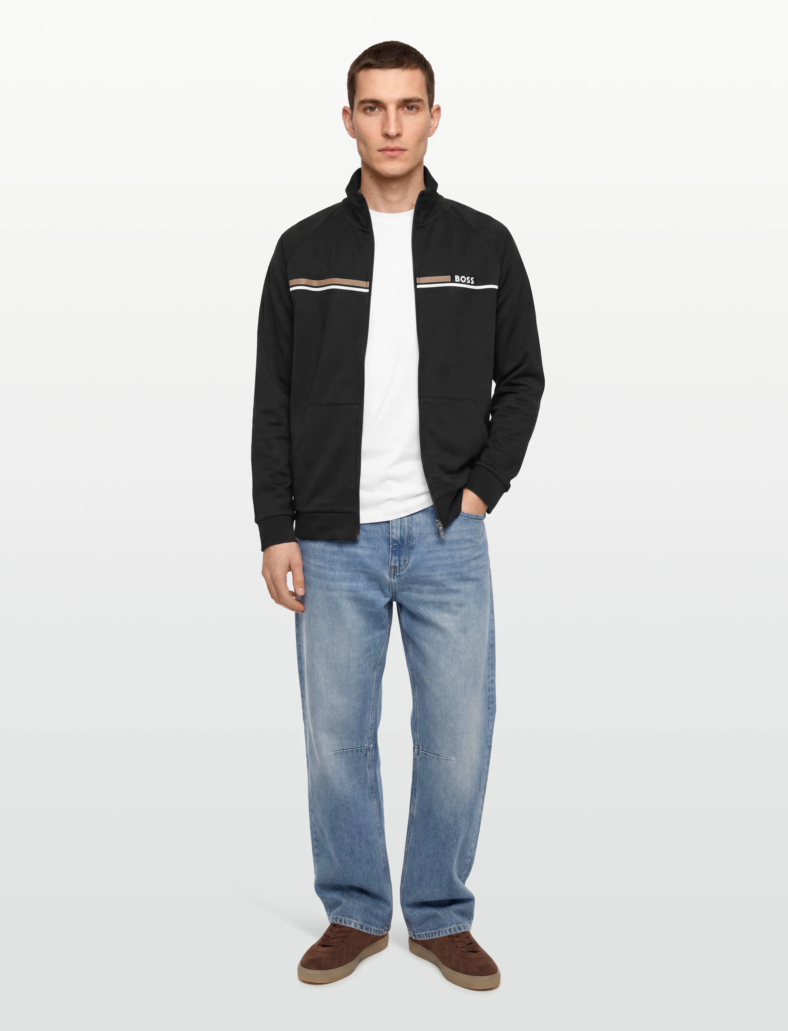 BOSS Authentic Jacket Z, M, Black, Sweatshirts & Hættetrøjer > Sweatshirts, Herre