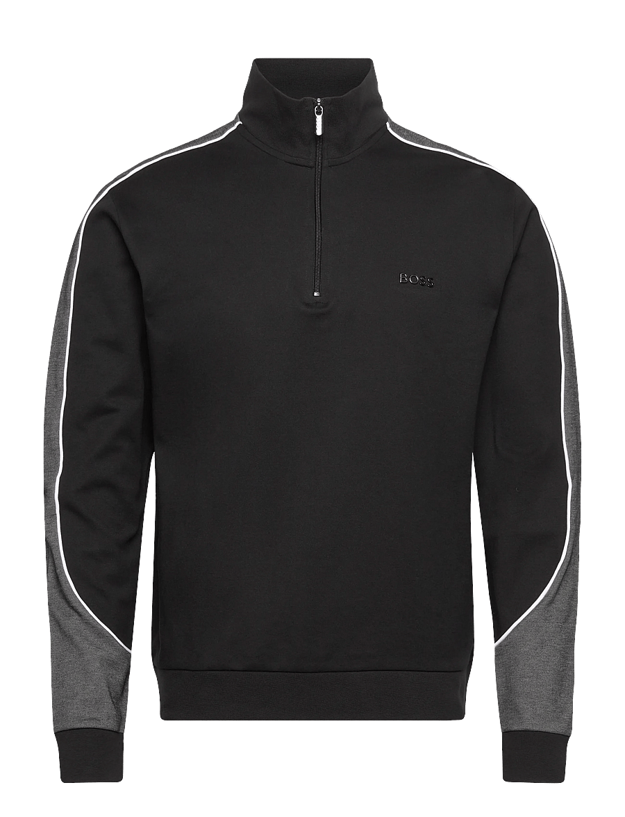 BOSS - Tracksuit 1/4 Jacket - sweatshirts - black - 1