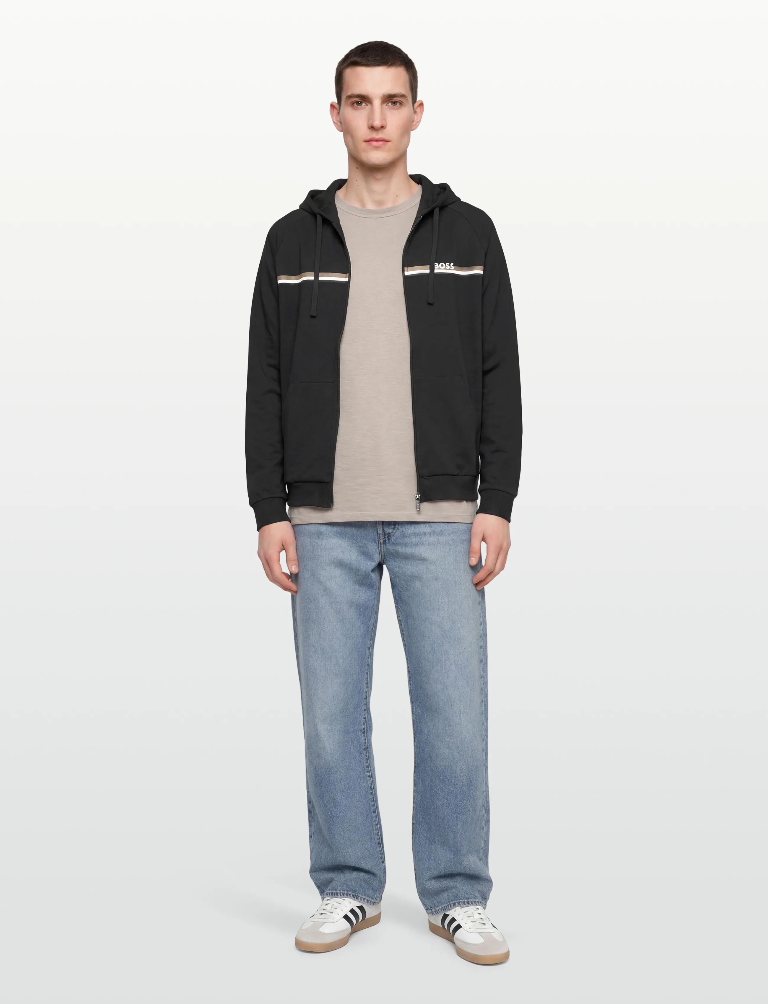 BOSS Authentic Jacket H, Mænd, Hættetrøje Med Lynlås, Sort, Str: M