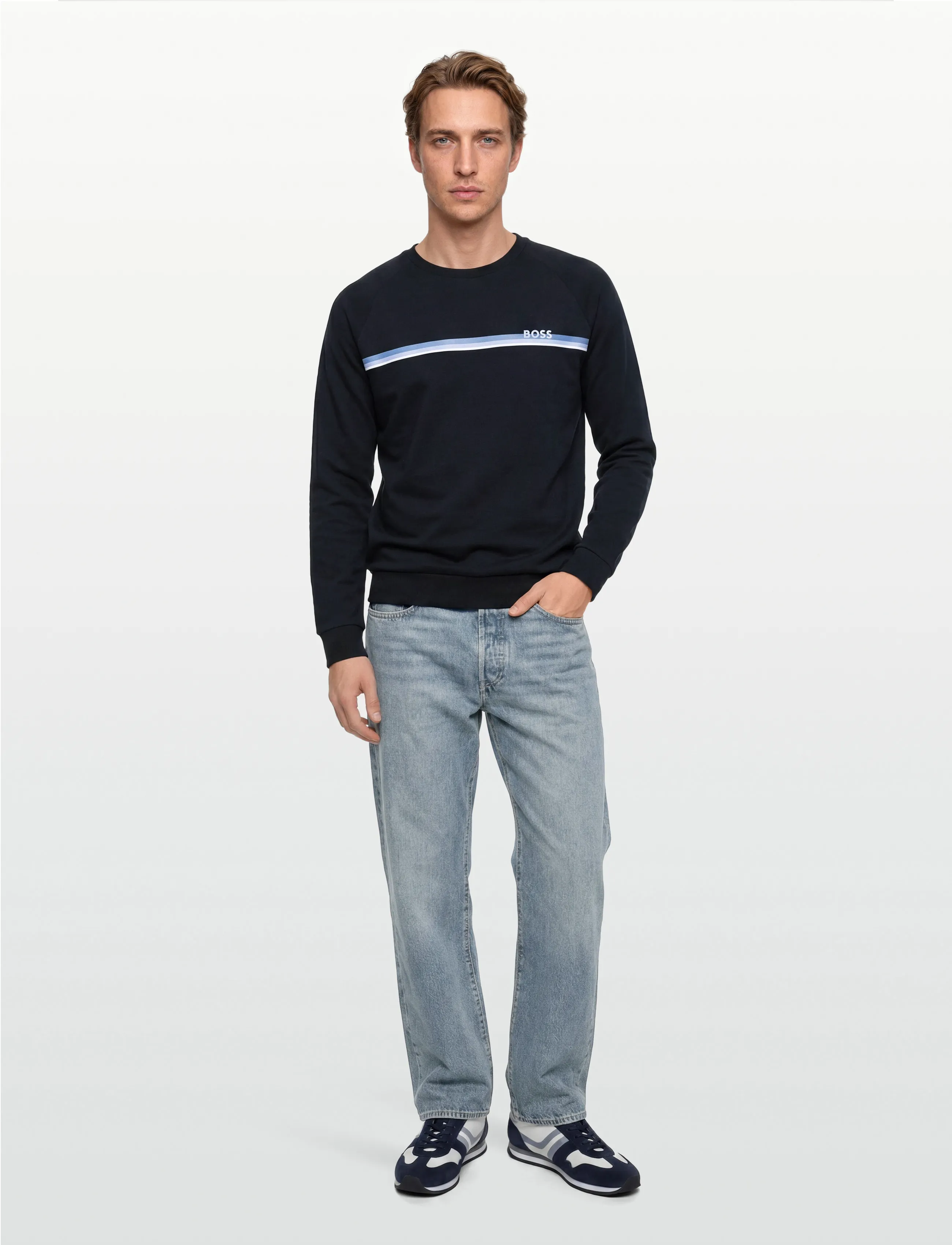BOSS Authentic Sweatshirt, L, Navy, Nat- Og Loungewear > Toppe, Herre