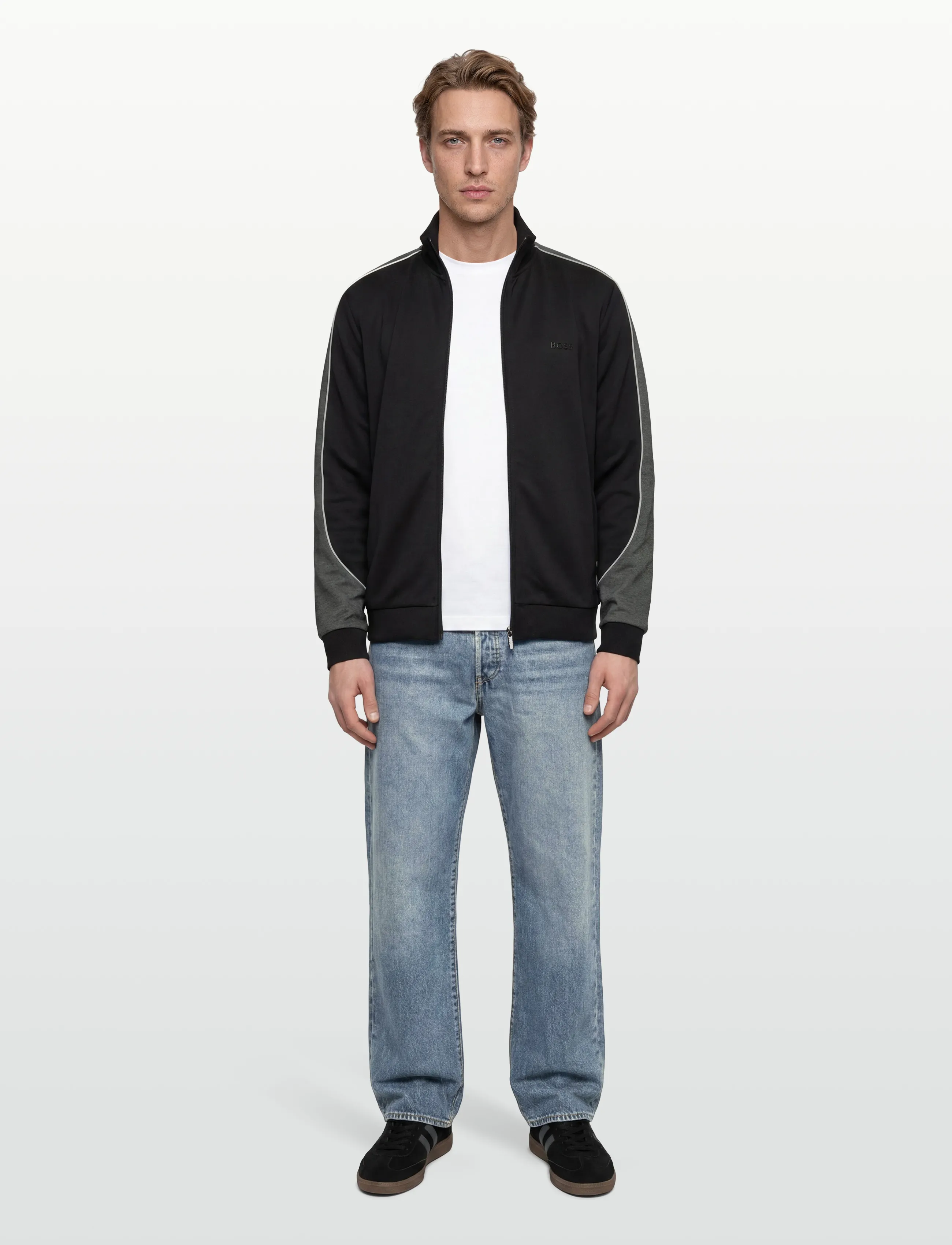 BOSS Tracksuit Jacket, Mænd, Træningsjakke, Sort, Str: L