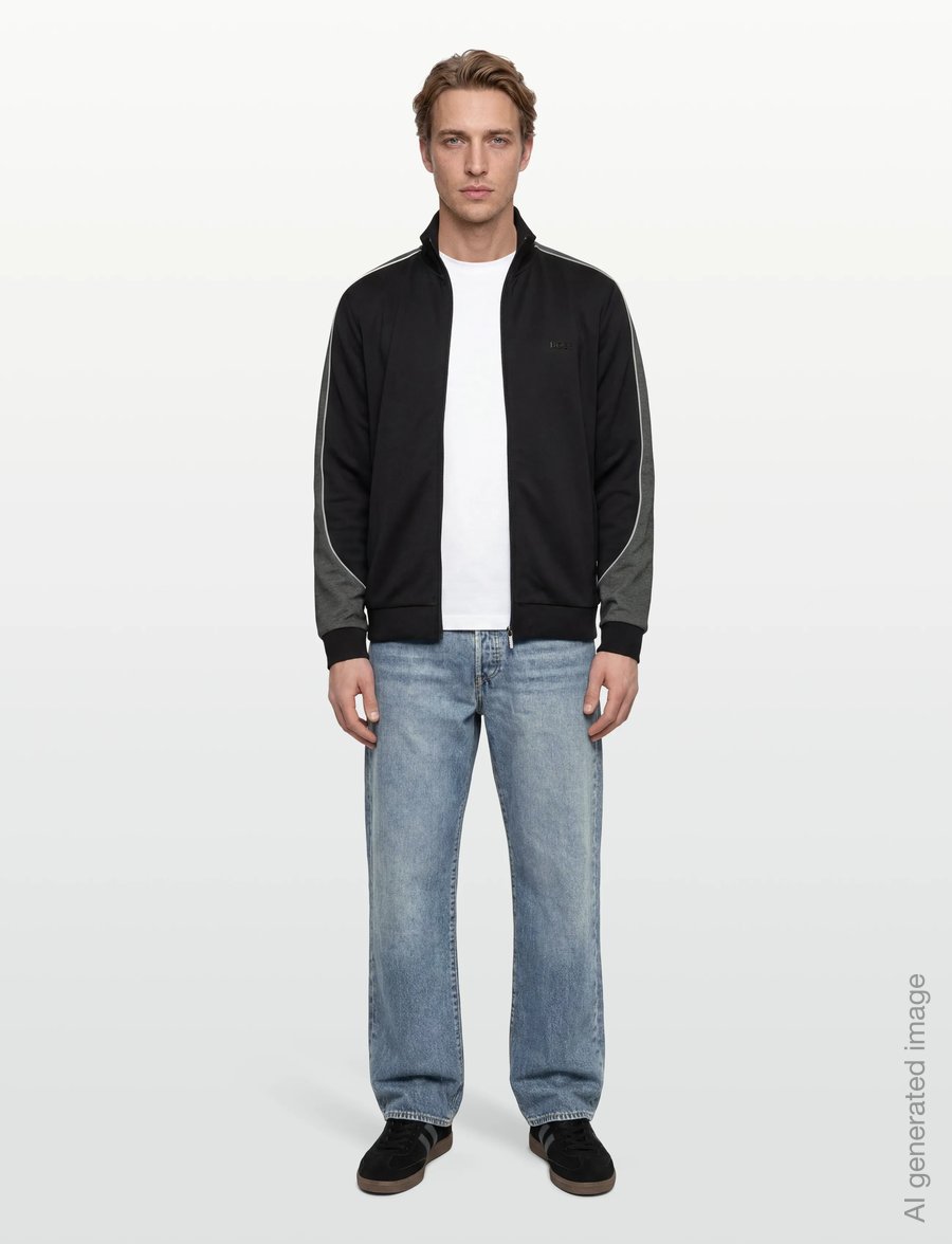 BOSS - Tracksuit Jacket - sweatshirts - black - 0