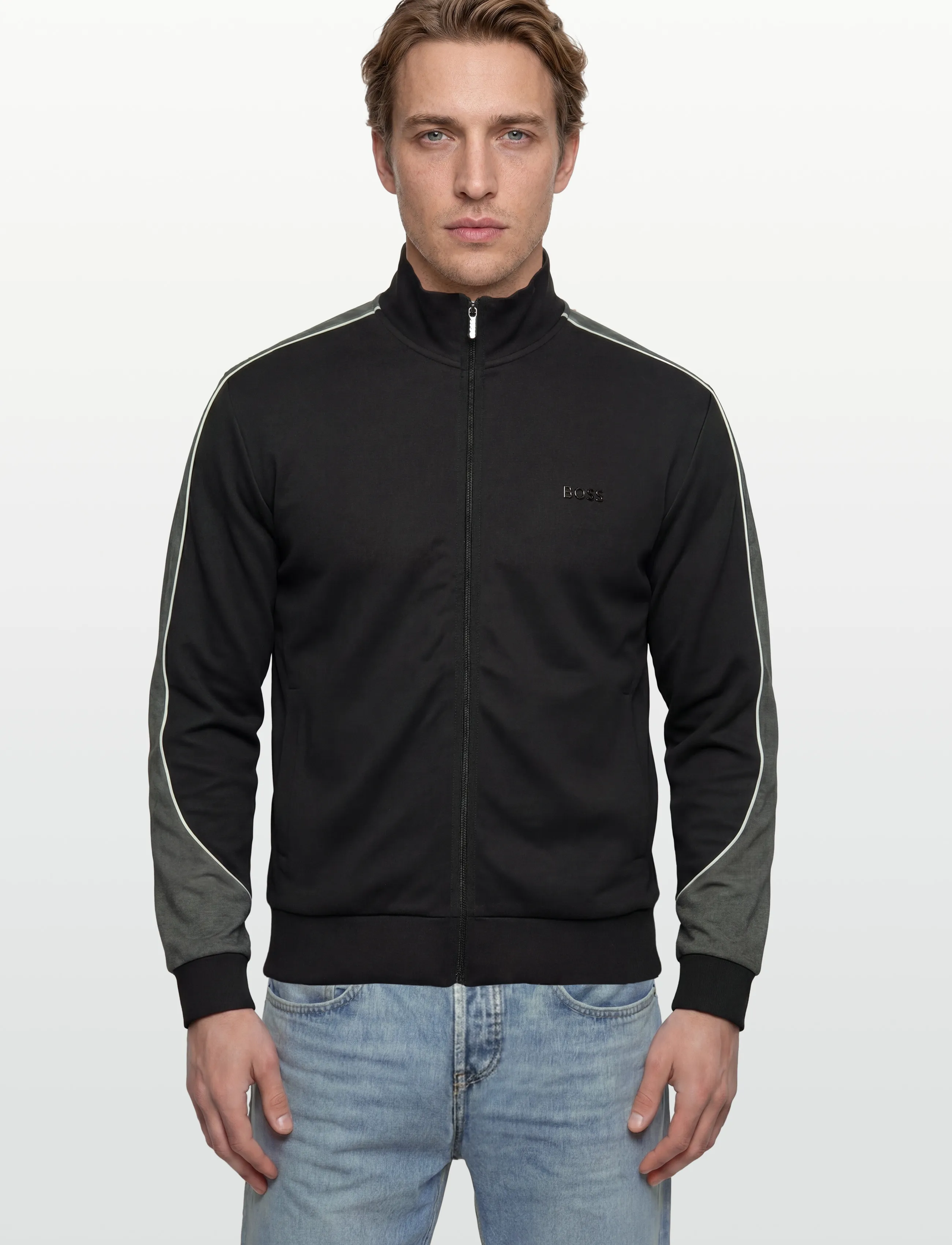 BOSS - Tracksuit Jacket - sweatshirts - black - 3