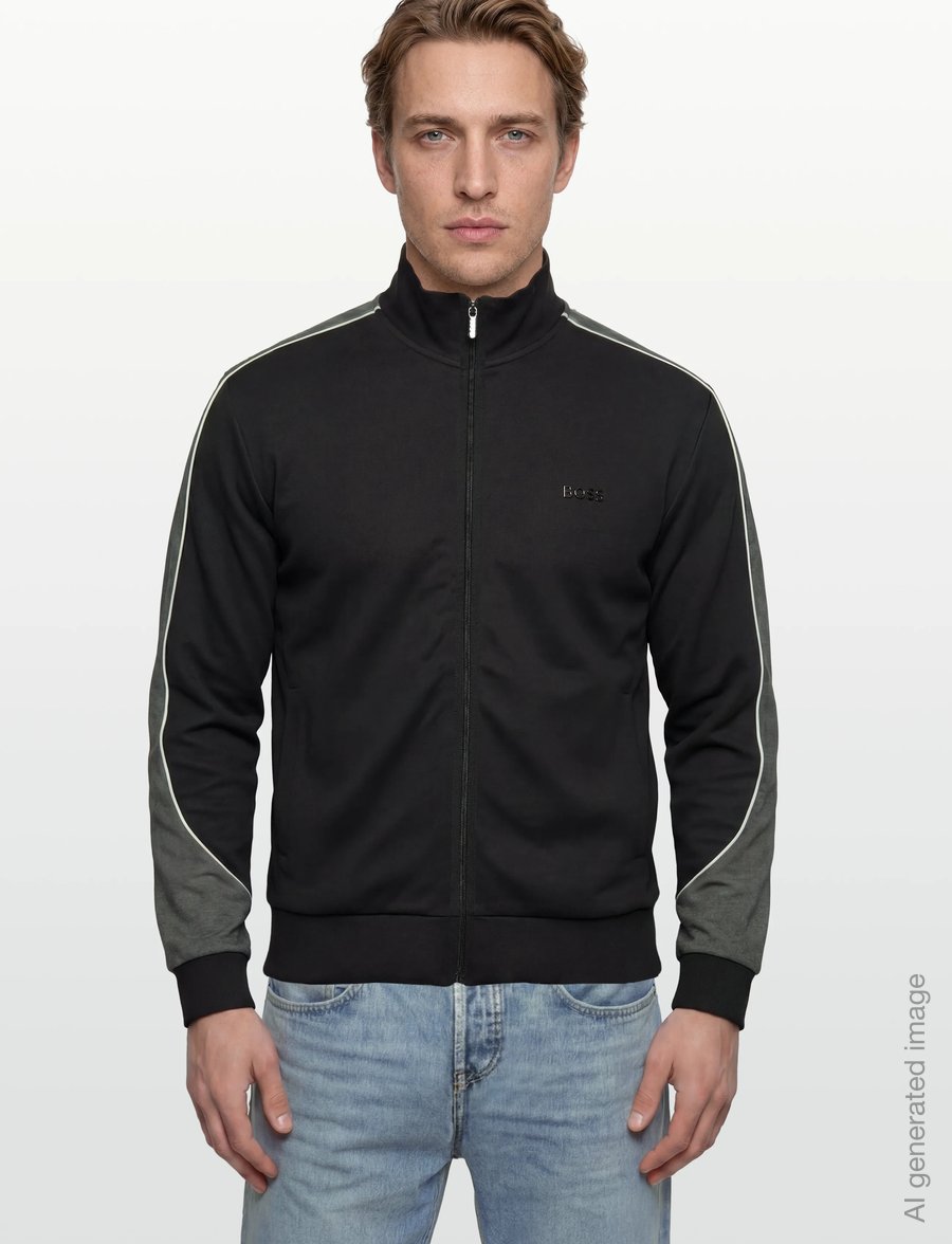 BOSS - Tracksuit Jacket - sweatshirts - black - 3
