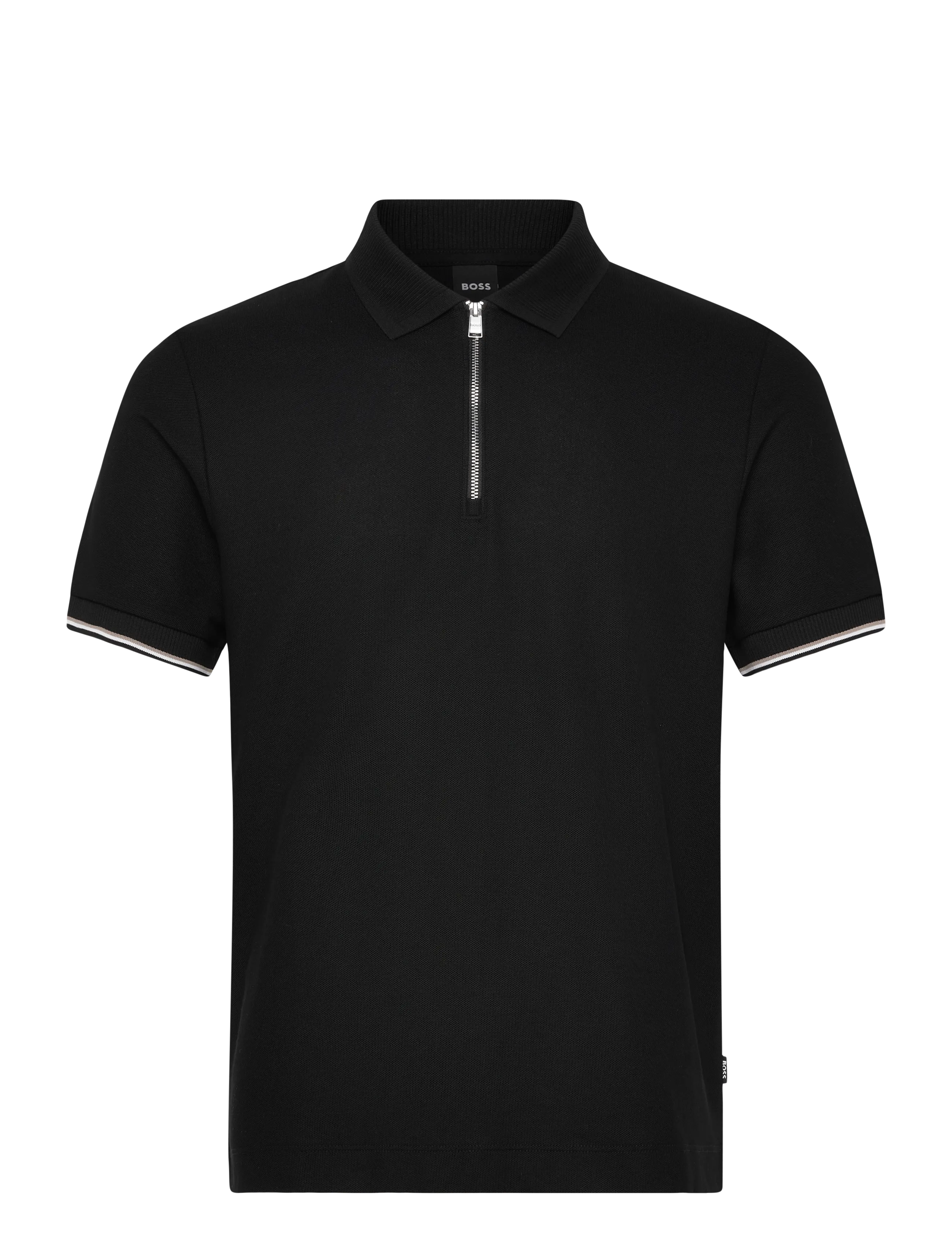 BOSS C-Pei 04 - Kortärmade stickade pikéer - BLACK / black