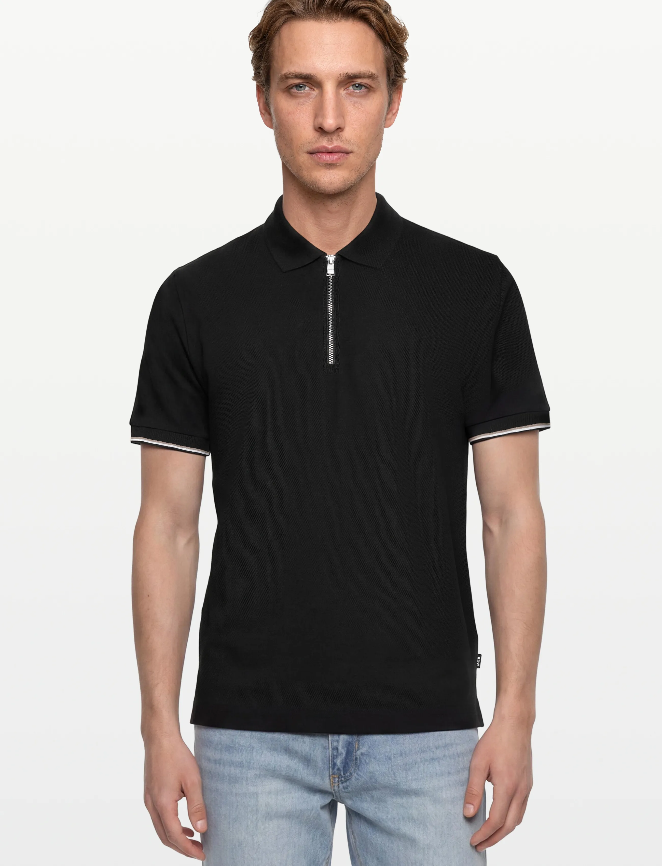 BOSS - C-Pei 04 - langärmlige strick-polohemden - black - 3