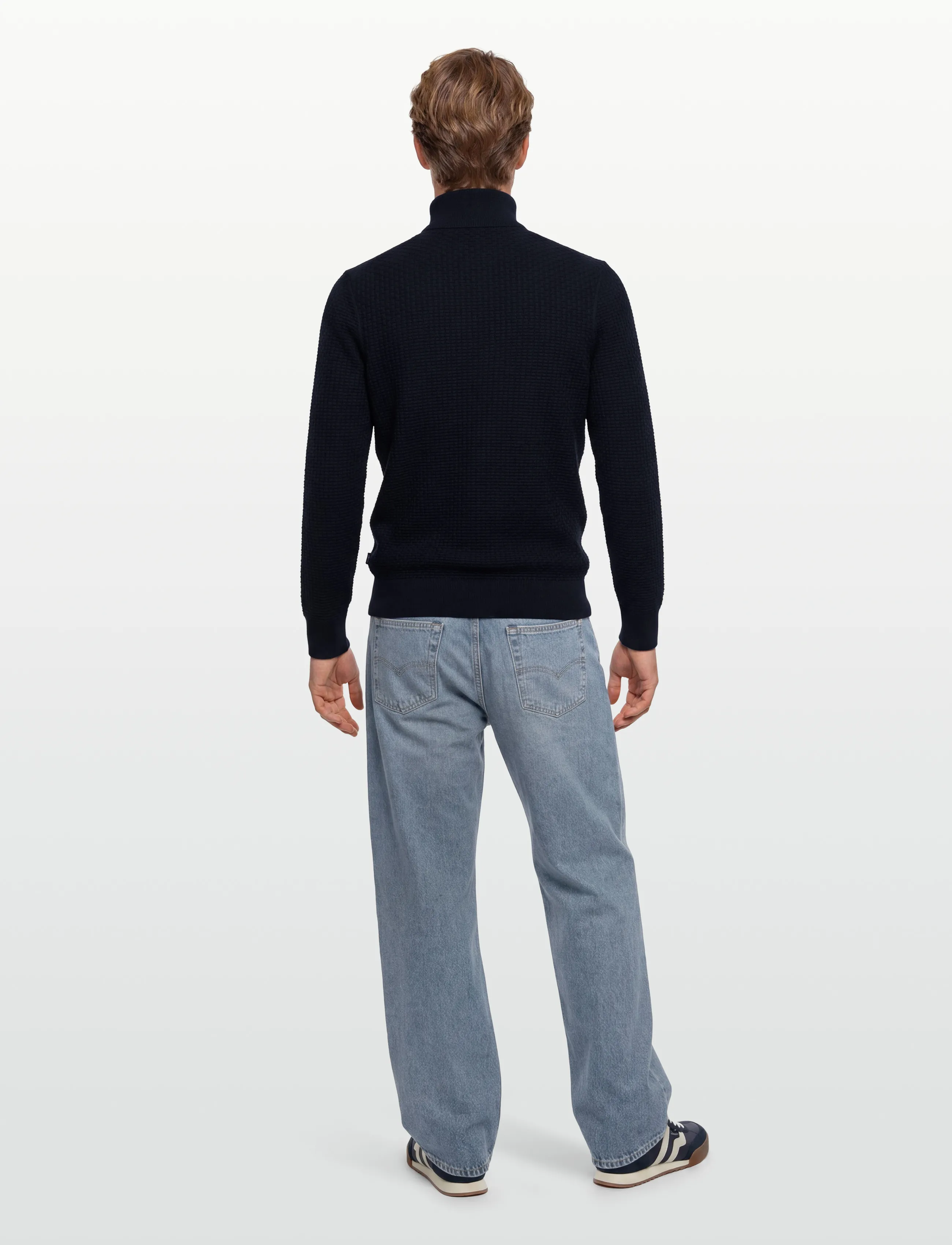 BOSS - H-Ulicio - halfzip strik - dark blue - 4