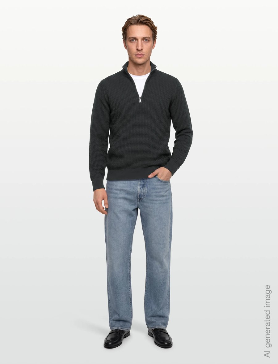 BOSS - H-Ulicio - halfzip strik - open green - 0