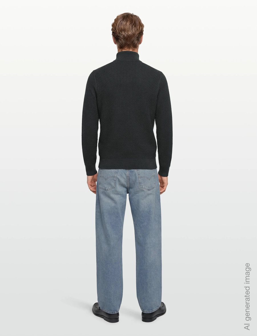 BOSS - H-Ulicio - halfzip strik - open green - 4