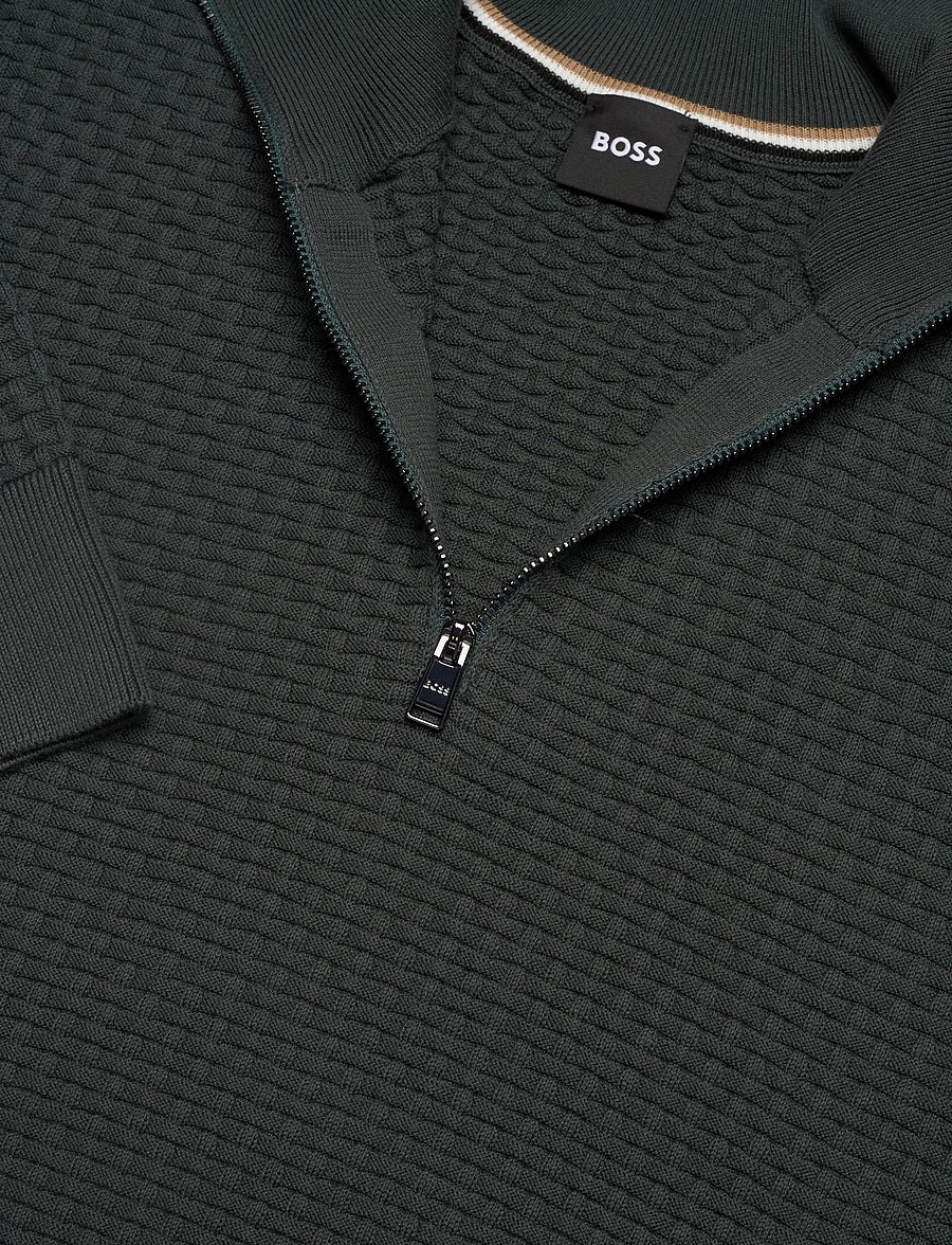 BOSS - H-Ulicio - halfzip strik - open green - 5