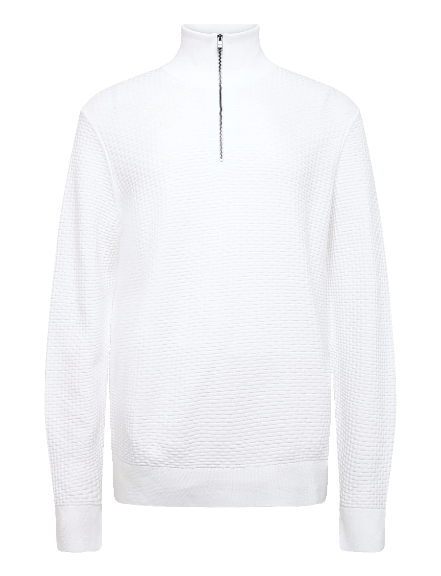 BOSS - H-Ulicio - halfzip strik - white - 0