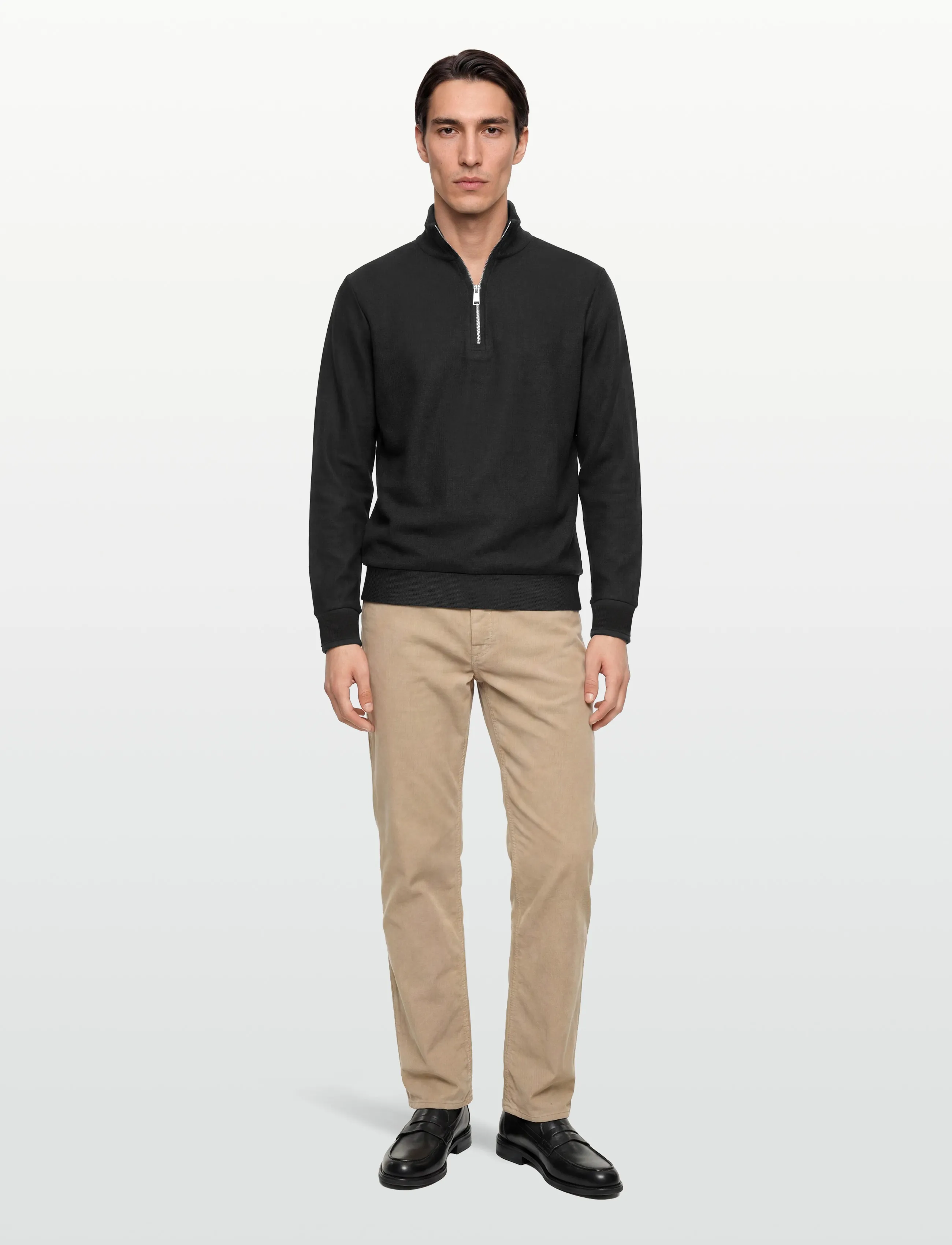 BOSS H-Sidney 70, L, Knitwear, Schwarz - Half Zip Jumpers, Männerswear