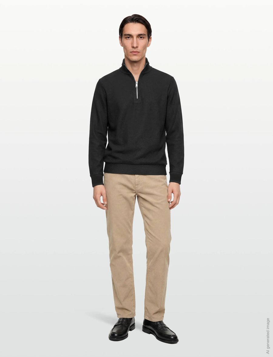 BOSS - H-Sidney 70 - pullover mit halbem reißverschluss - black - 0