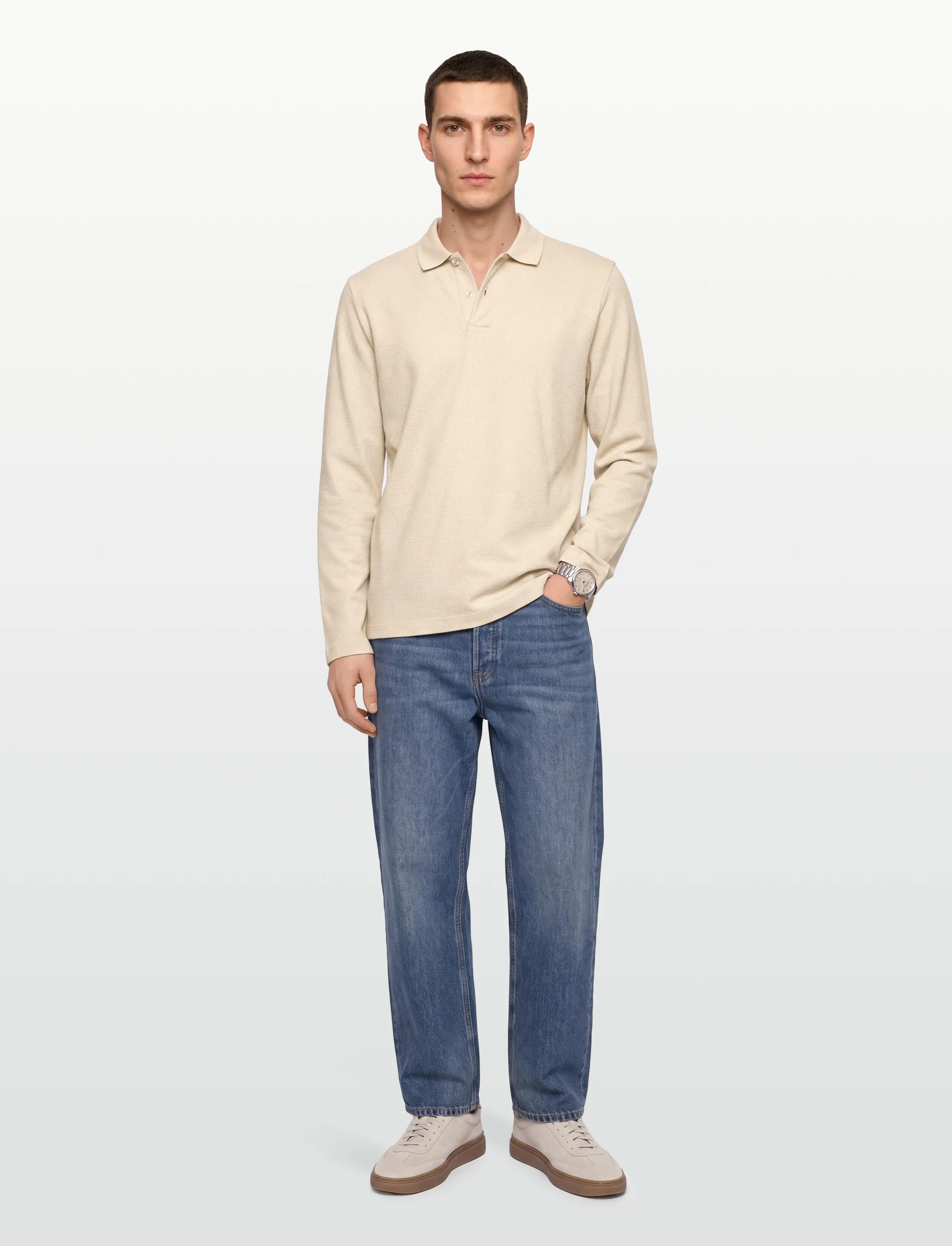 BOSS Pittman 240, S, Cream, Poloer > Langærmede, Herre