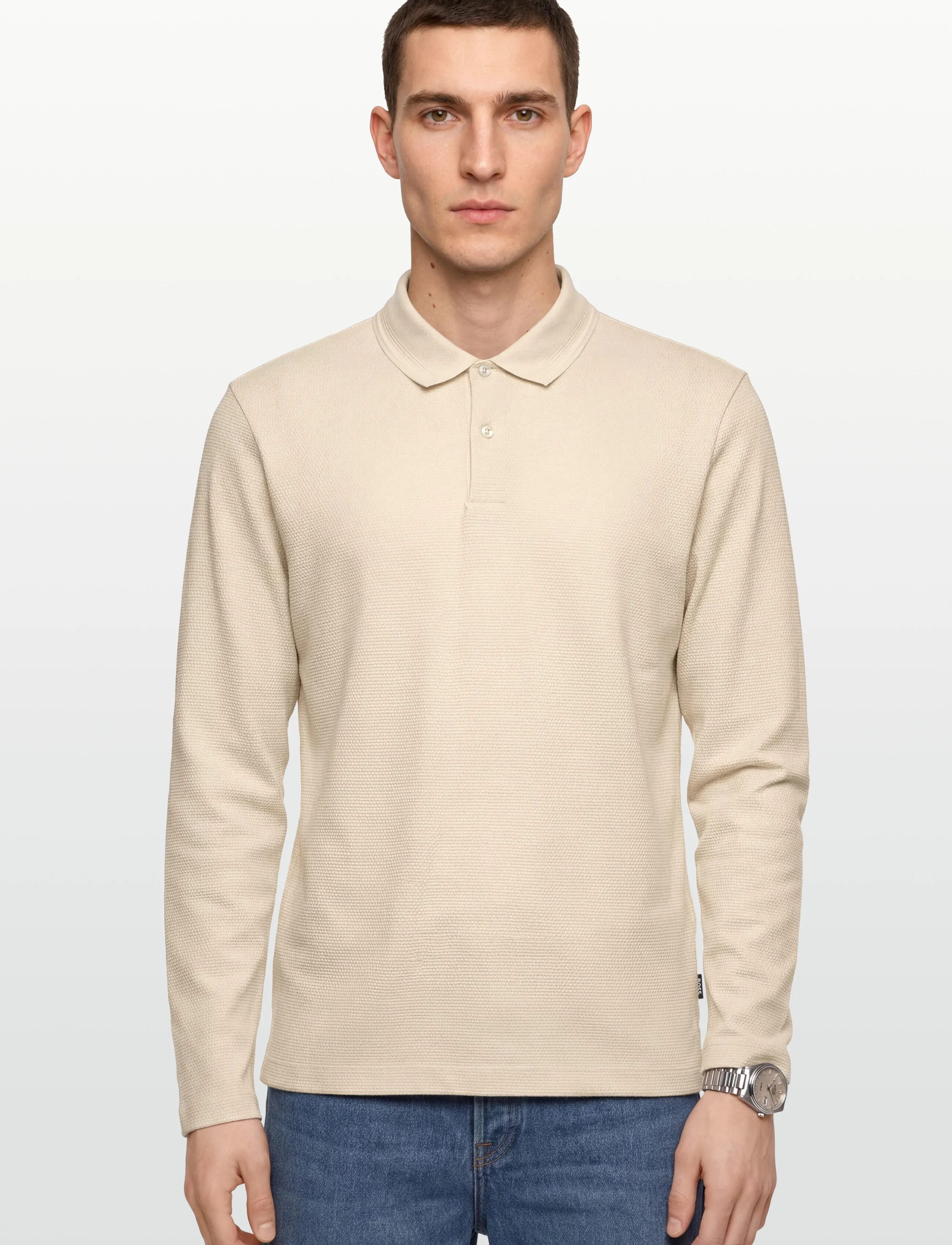 BOSS - Pittman 240 - long-sleeved polos - open white - 3