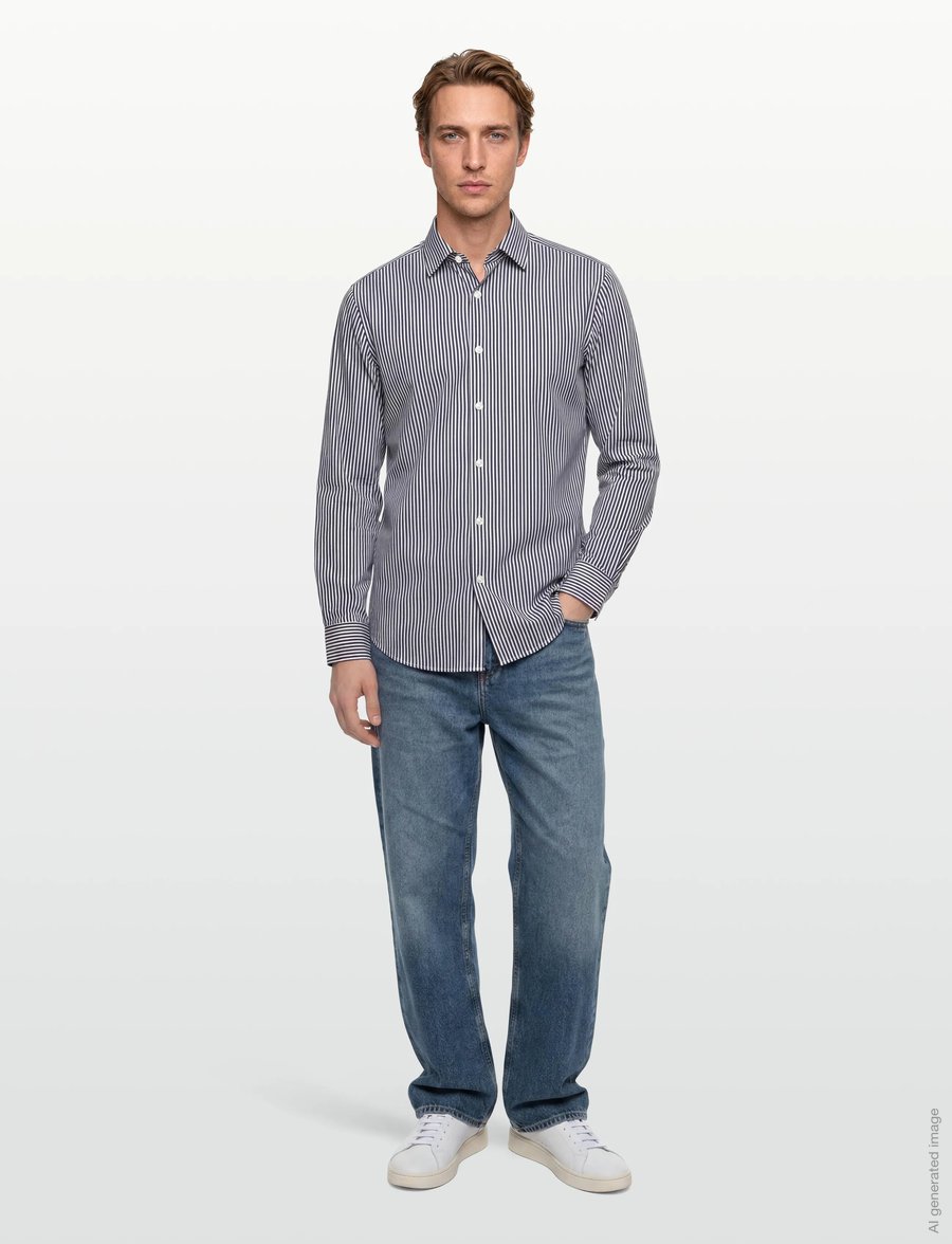 BOSS - H-JOE-K-C1-261 - gestreifte hemden - dark blue - 0