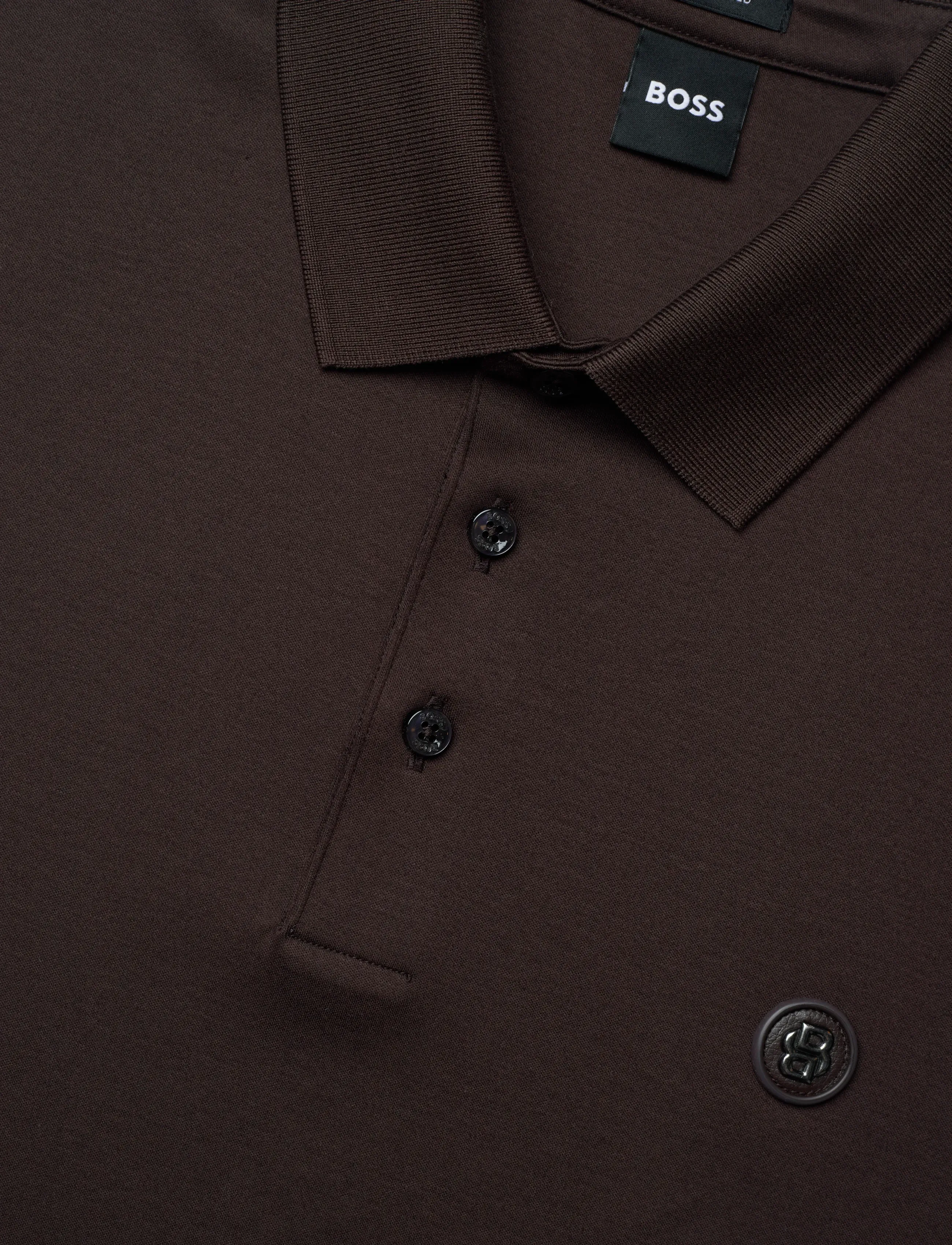 BOSS - C-Parris 01 - short-sleeved polos - dark brown - 2