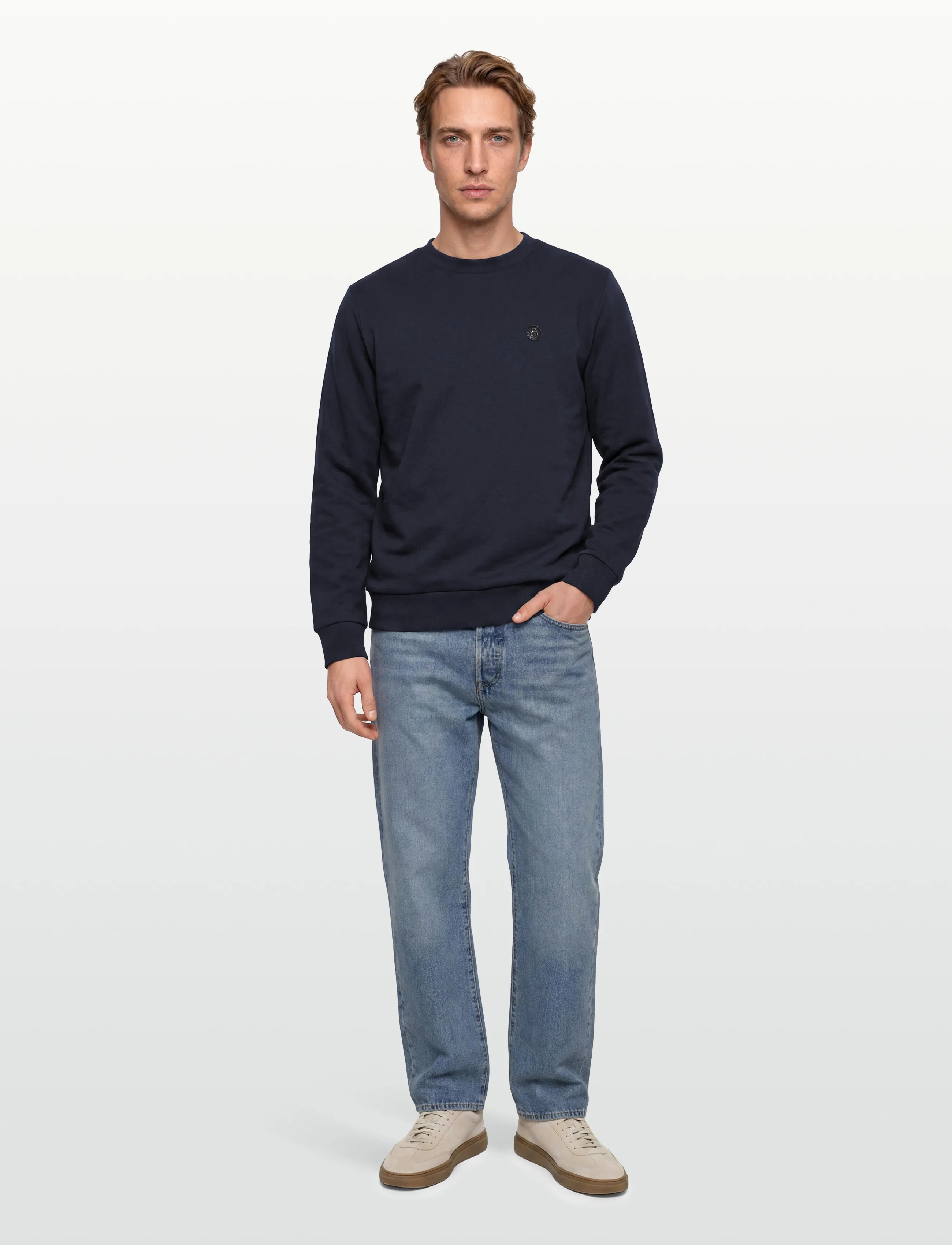 BOSS C-Sharpe 01, Mænd, Rundhalset Sweatshirt, Navy, Str: L