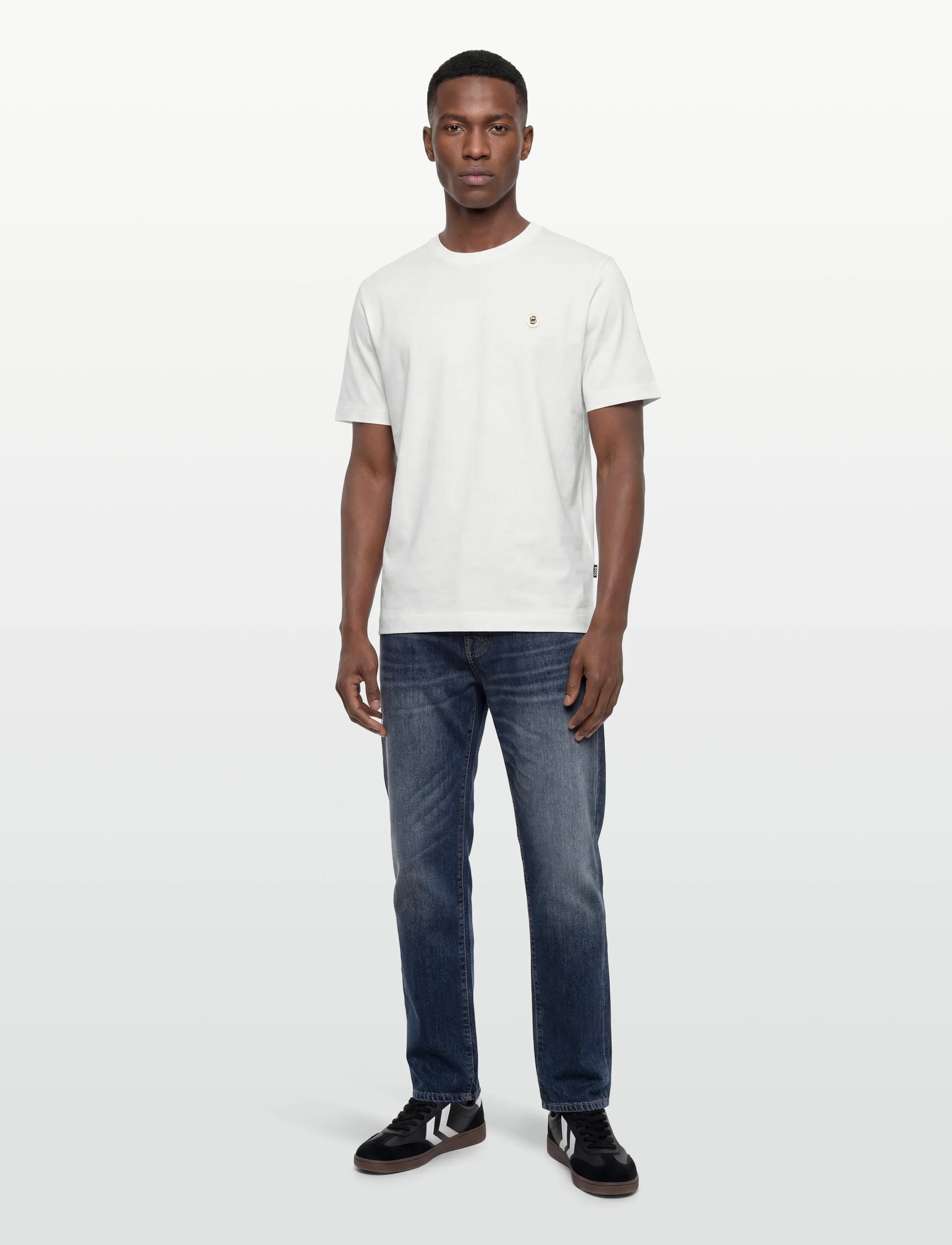 BOSS C-Taut 01, L, White, T-Shirts > Kortærmede, Herre