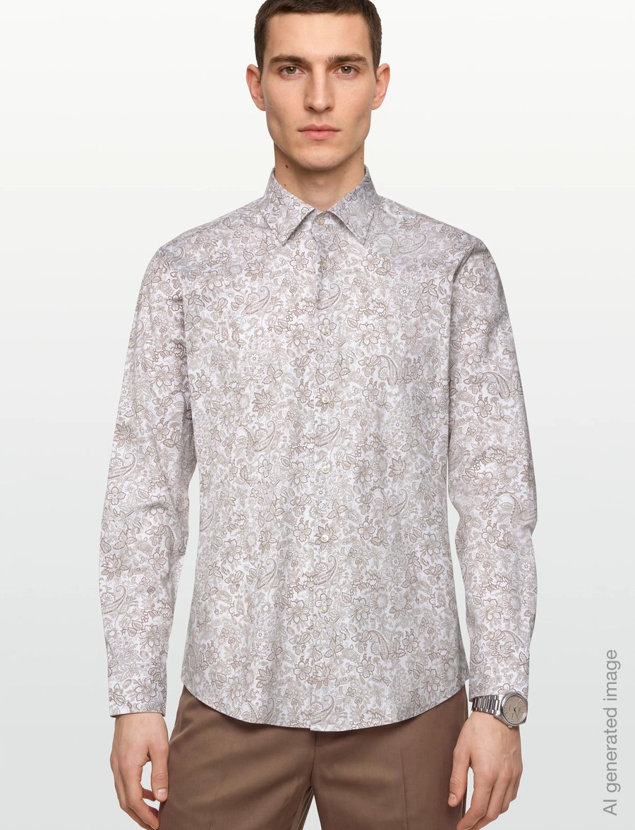 BOSS - H-JOE-K-C1-261 - mönstrade skjortor - dark beige - 3