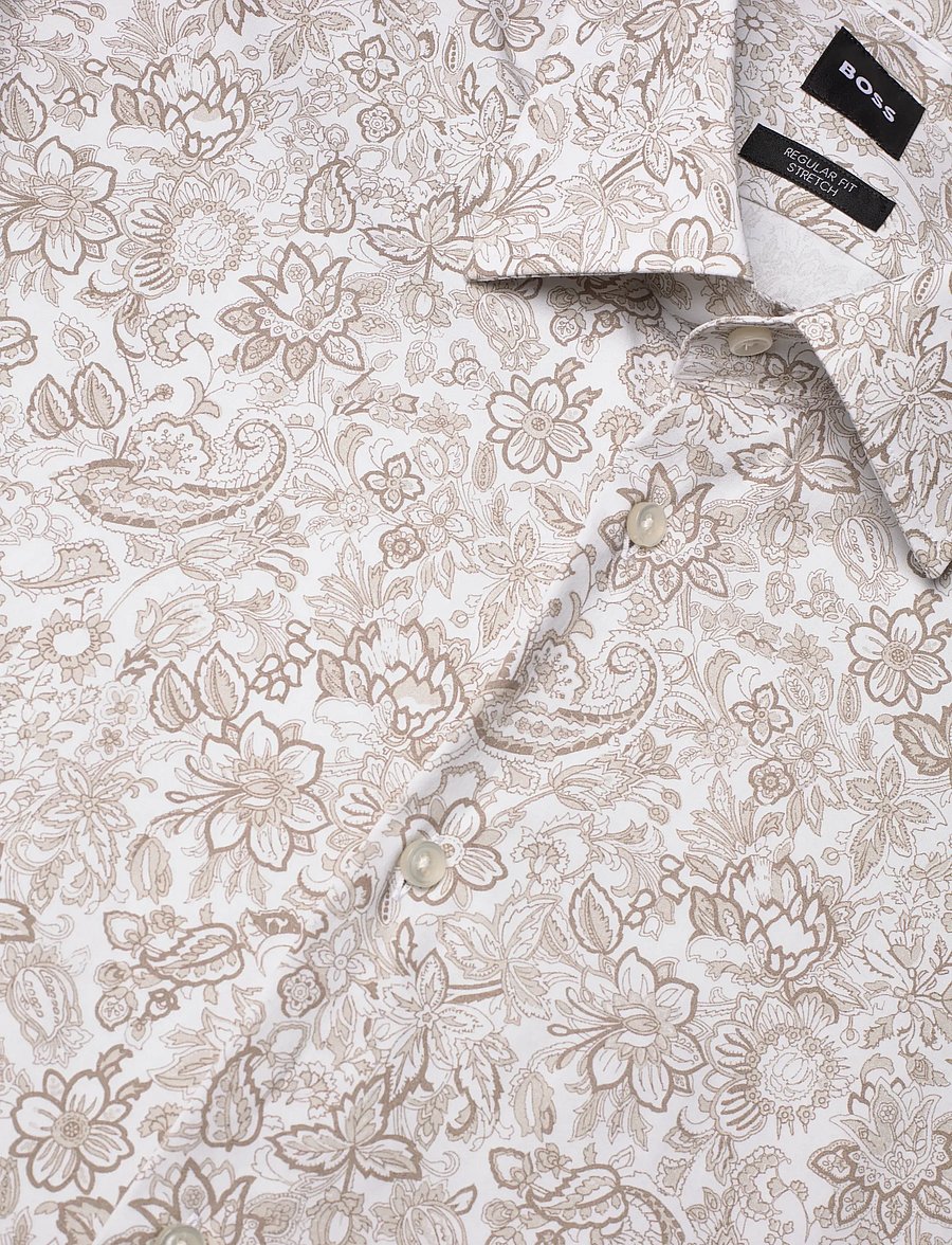 BOSS - H-JOE-K-C1-261 - mönstrade skjortor - dark beige - 3