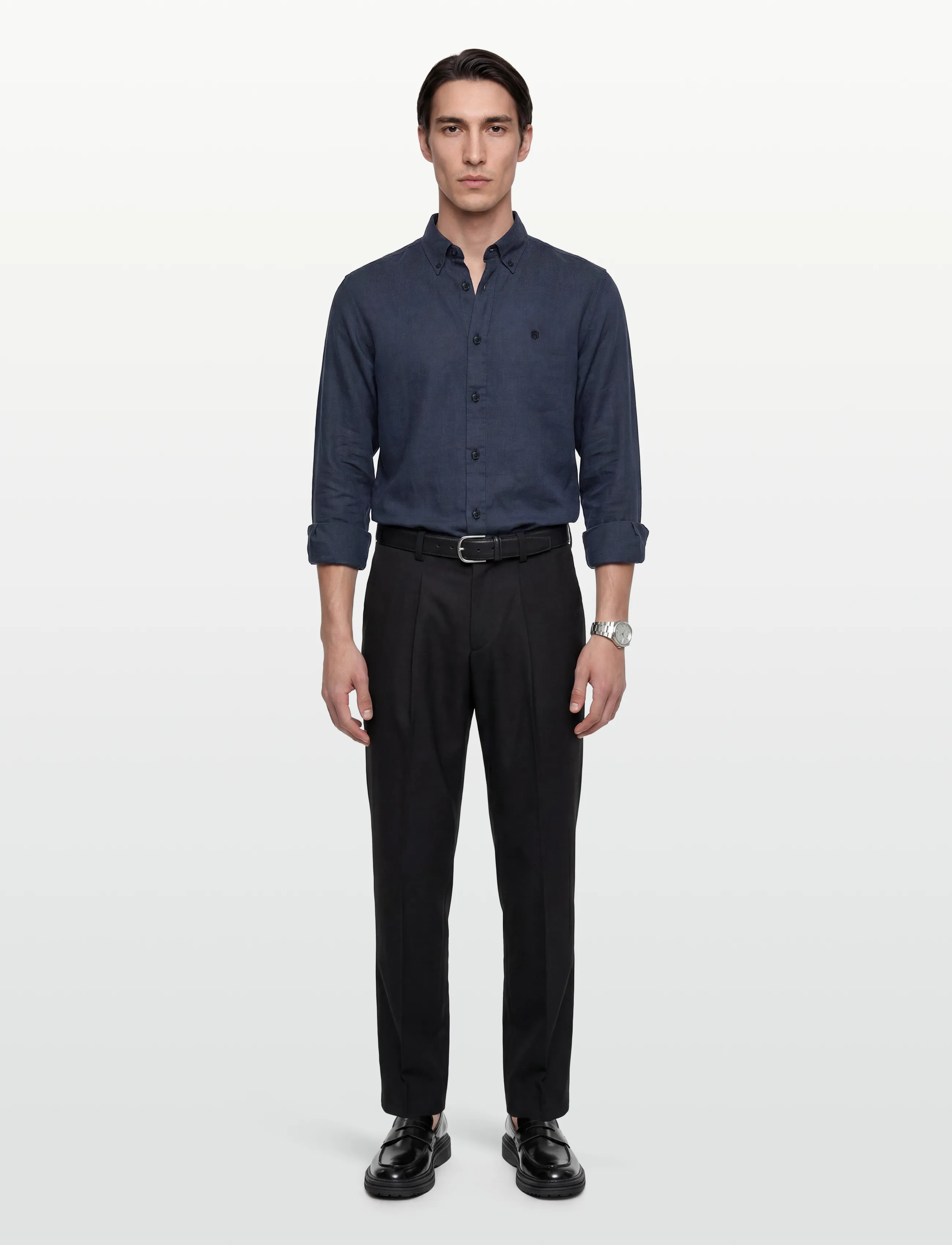 BOSS H-LIAM-BD-E-C1-261 - Linen shirts - DARK BLUE / navy
