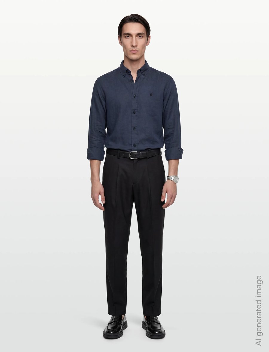 BOSS - H-LIAM-BD-E-C1-261 - linen shirts - dark blue - 0