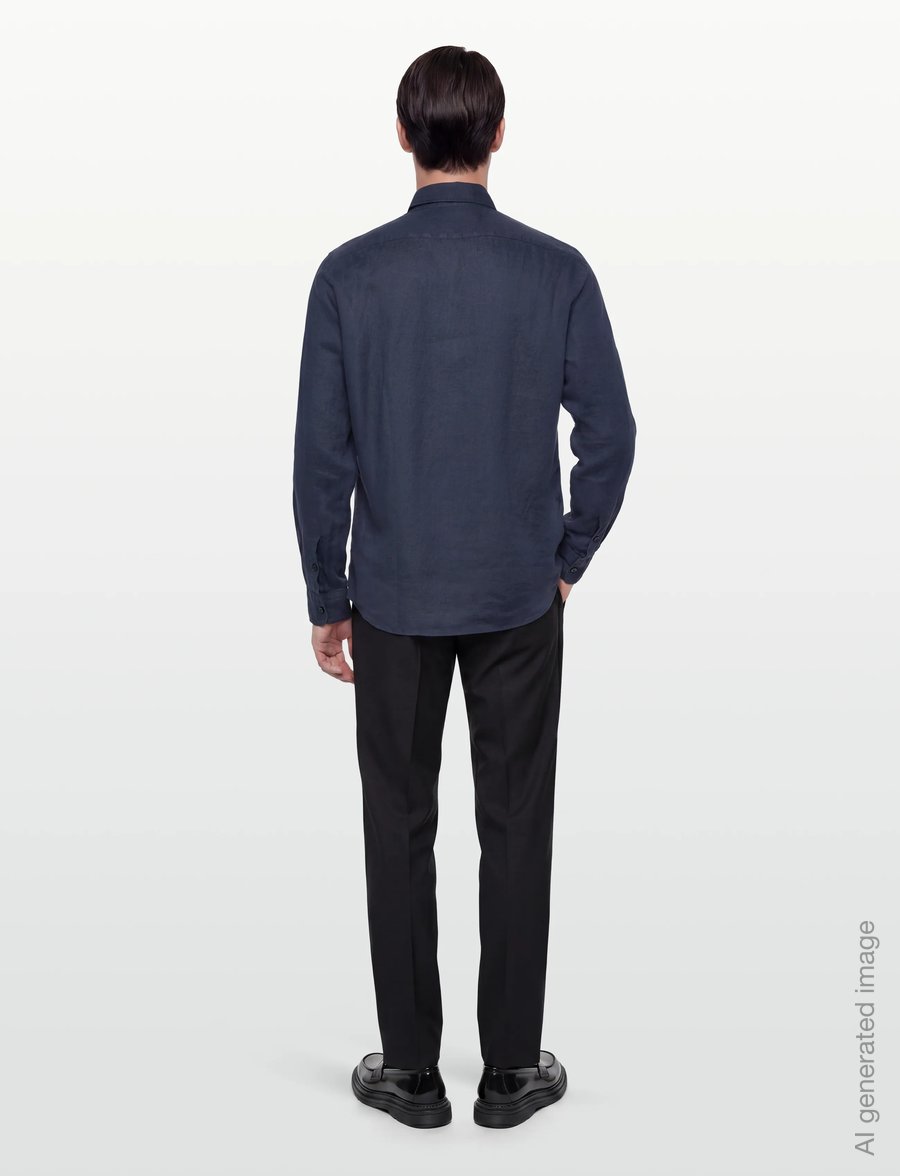 BOSS - H-LIAM-BD-E-C1-261 - linen shirts - dark blue - 4