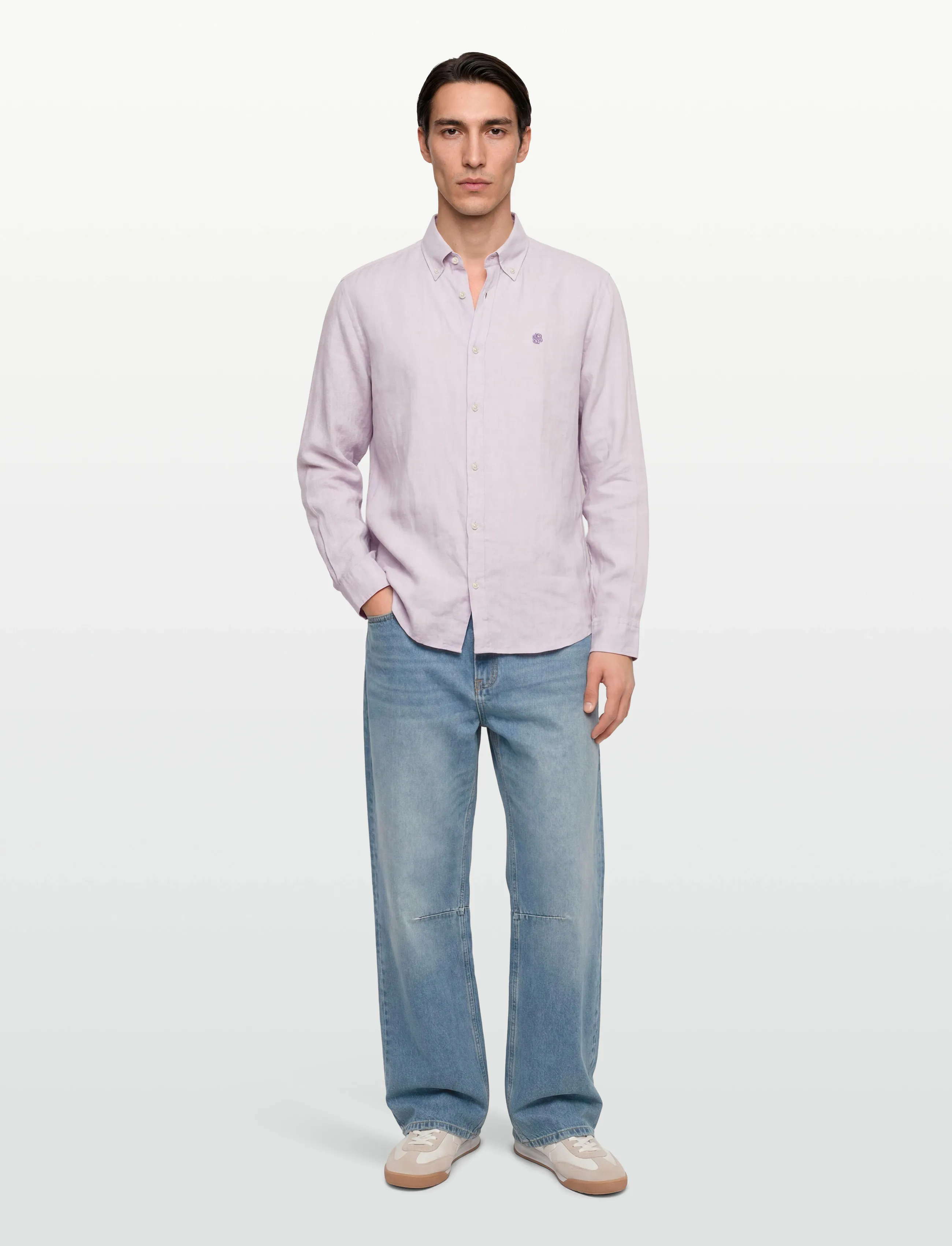 BOSS H-Liam-Bd-E-C1-261, S, Purple, Skjorter > Afslappet Shirts, Herre