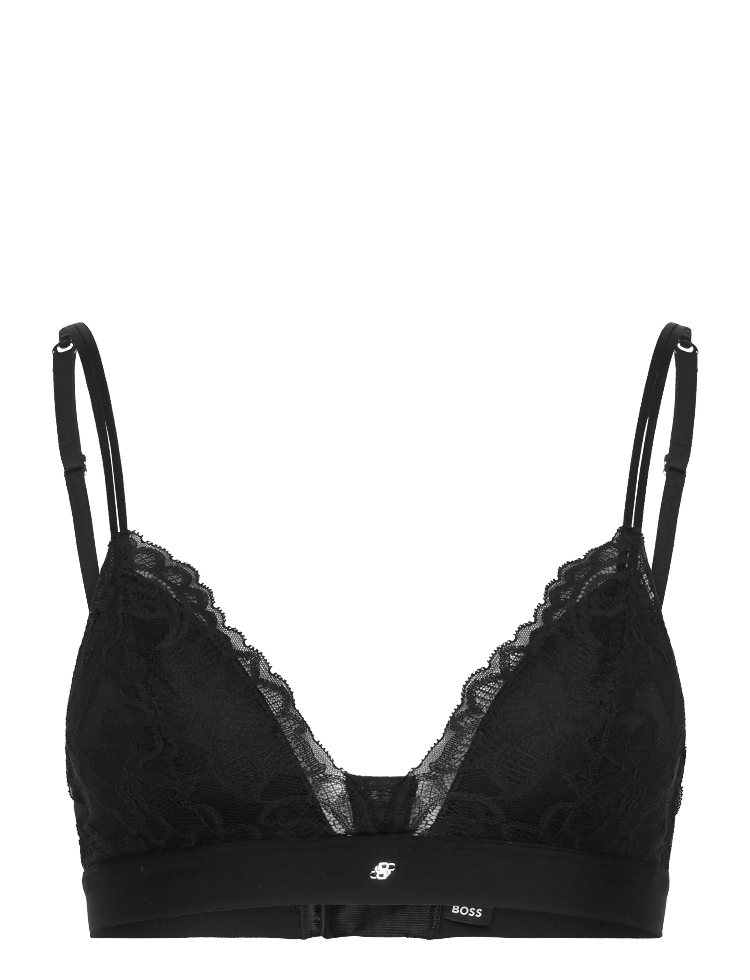 BOSS Triangle_Blossom, Kvinder, Blonde Trekant Bralette, Sort, Str: L