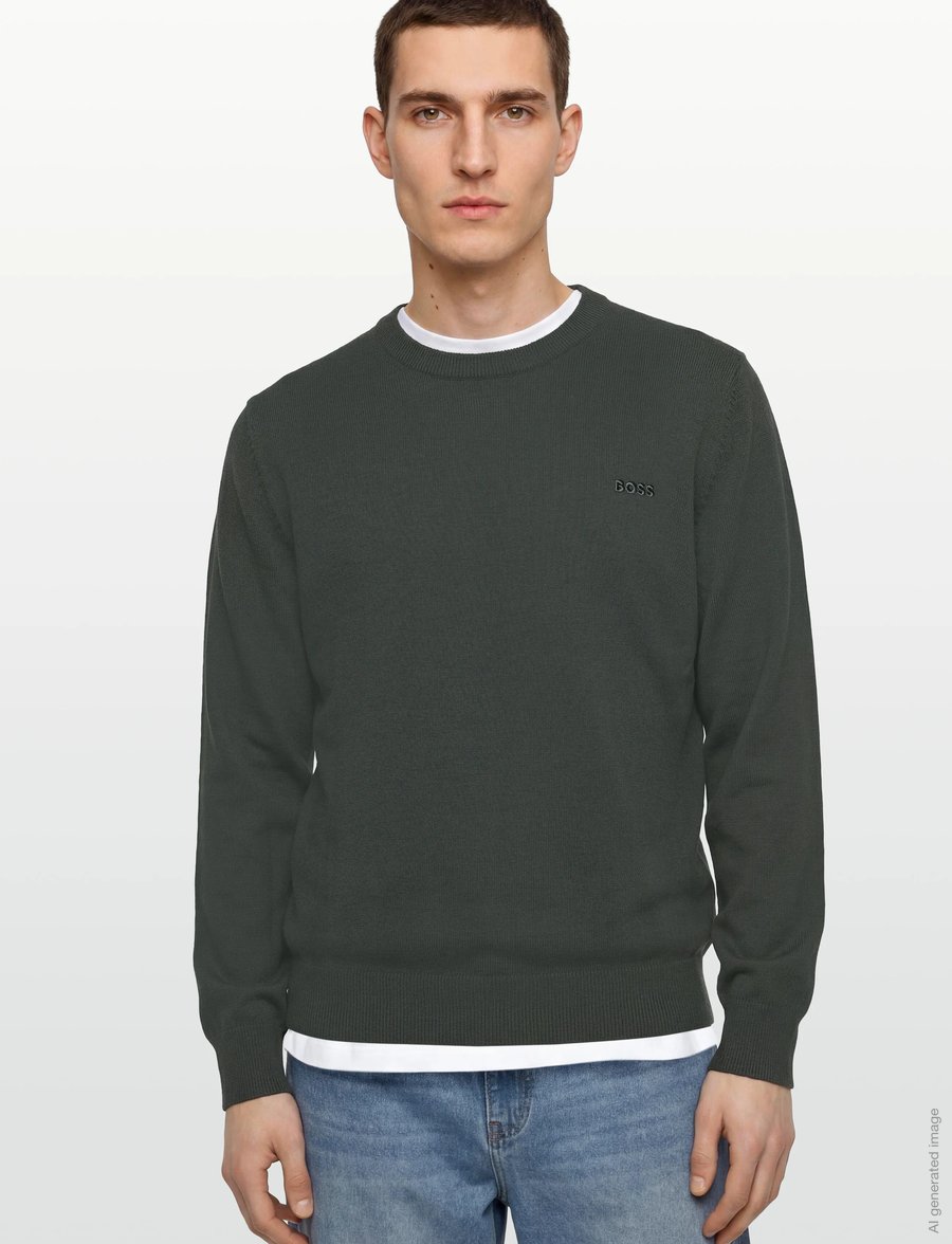 BOSS - Upacas-L - rundhals - open green - 3