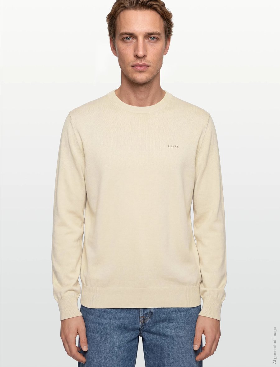 BOSS - Upacas-L - rundhals - open white - 3