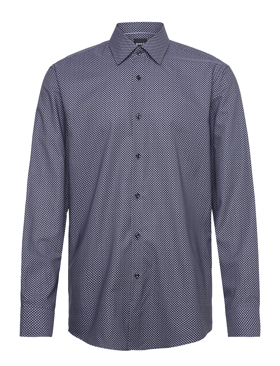 BOSS - H-HANK-K-C1-261 - mönstrade skjortor - dark blue - 0