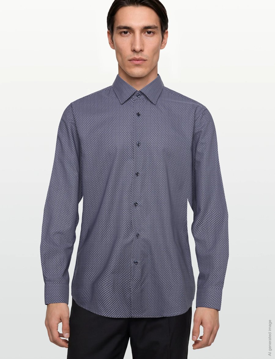 BOSS - H-HANK-K-C1-261 - koszule we wzory - dark blue - 3