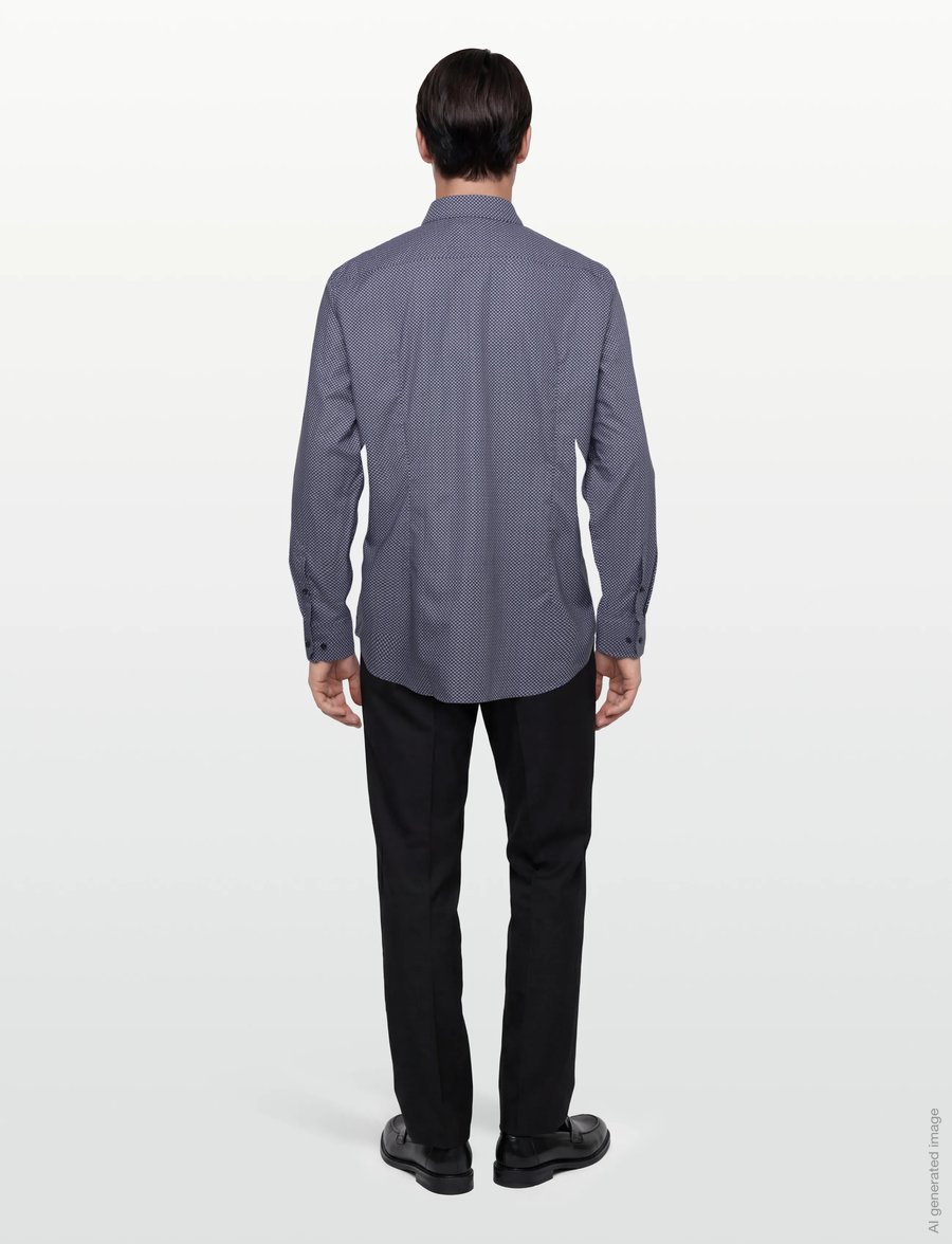BOSS - H-HANK-K-C1-261 - raštuoti marškiniai - dark blue - 4