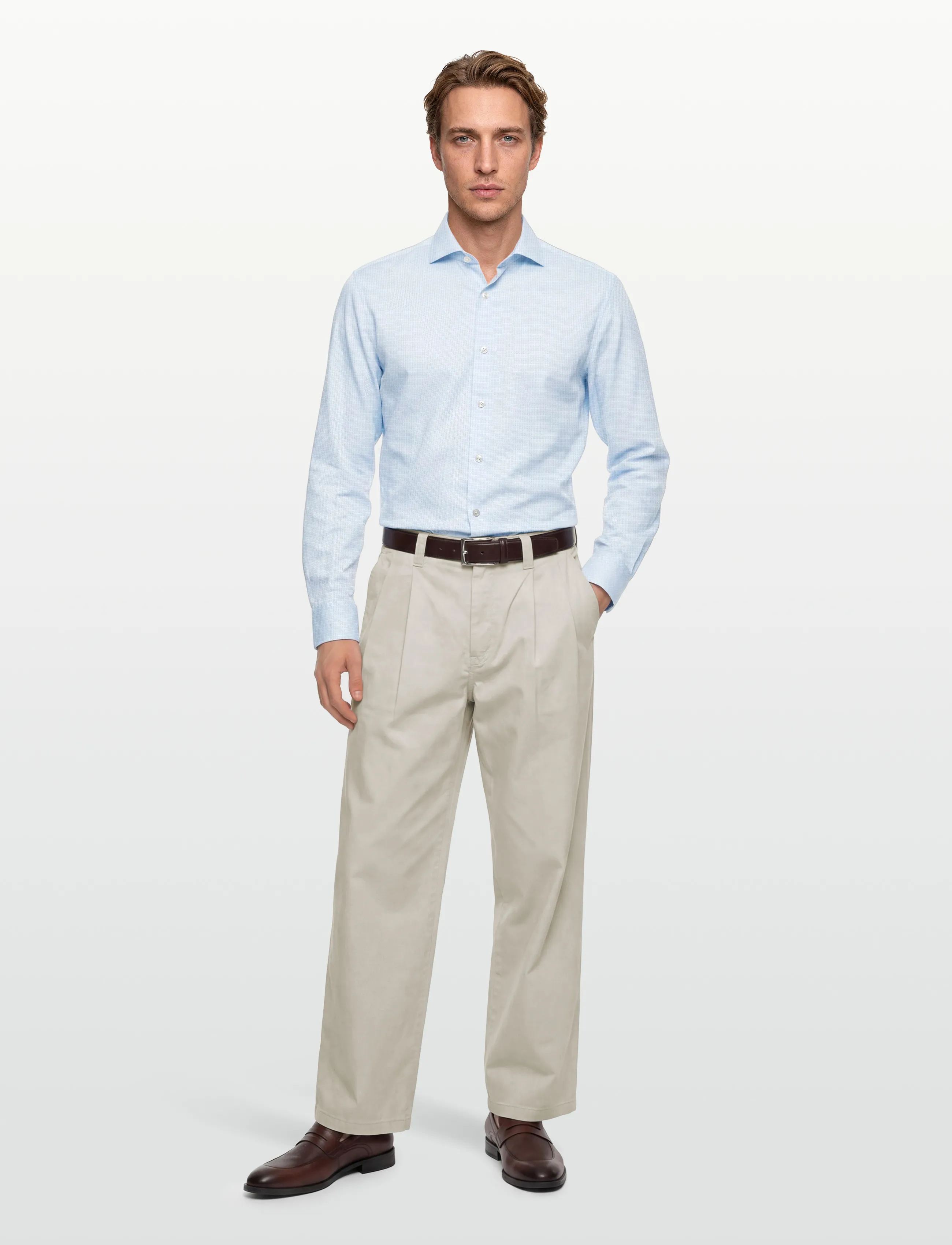BOSS P-HANK-SP-261 - Shirts - LIGHT/PASTEL BLUE / blue