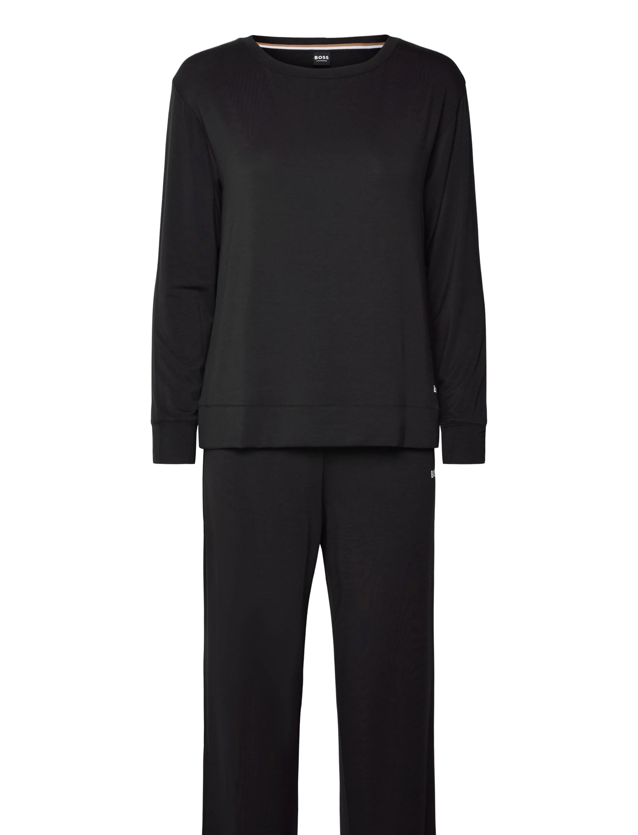 BOSS Element_Long Set, Kvinder, Langt Loungewear Sæt, Sort, Str: M