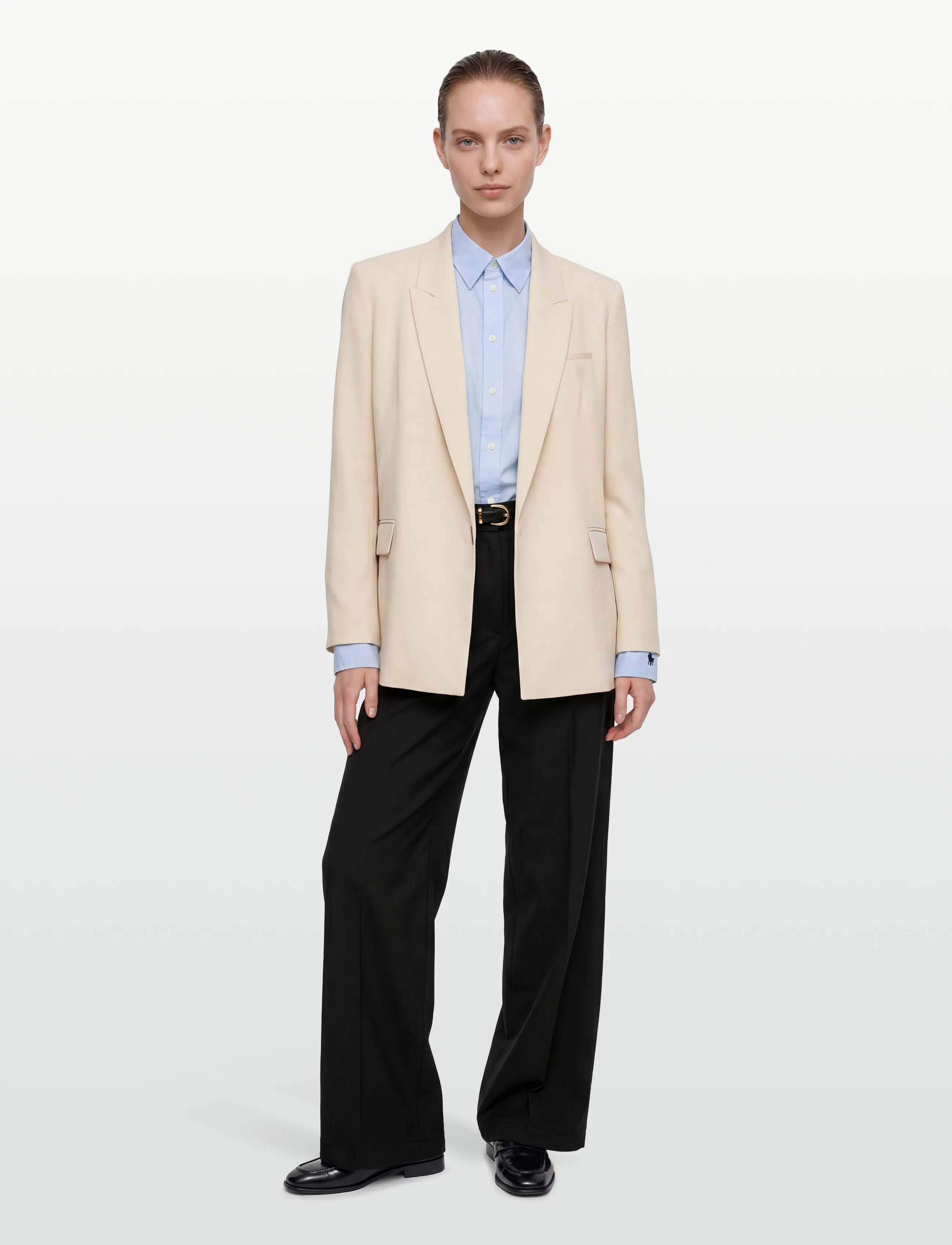 BOSS Janka-Db3, 34, Cream, Blazere > Enkeltradede Blazere, Dame