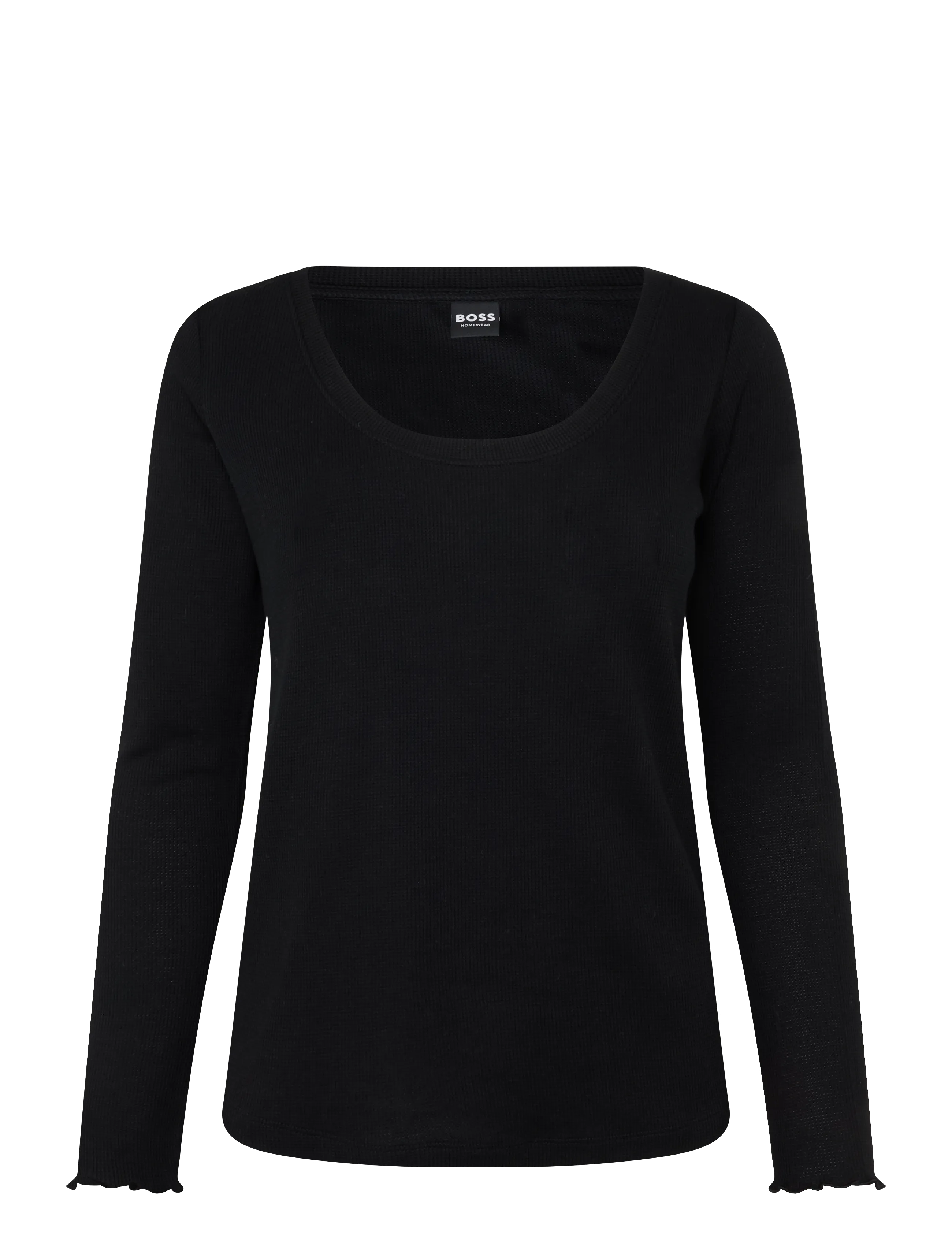 BOSS Cosy Waffle_LS-Shirt - Lingerie - BLACK / black