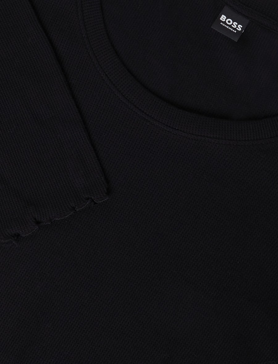 BOSS - Cosy Waffle_LS-Shirt - tops - black - 2