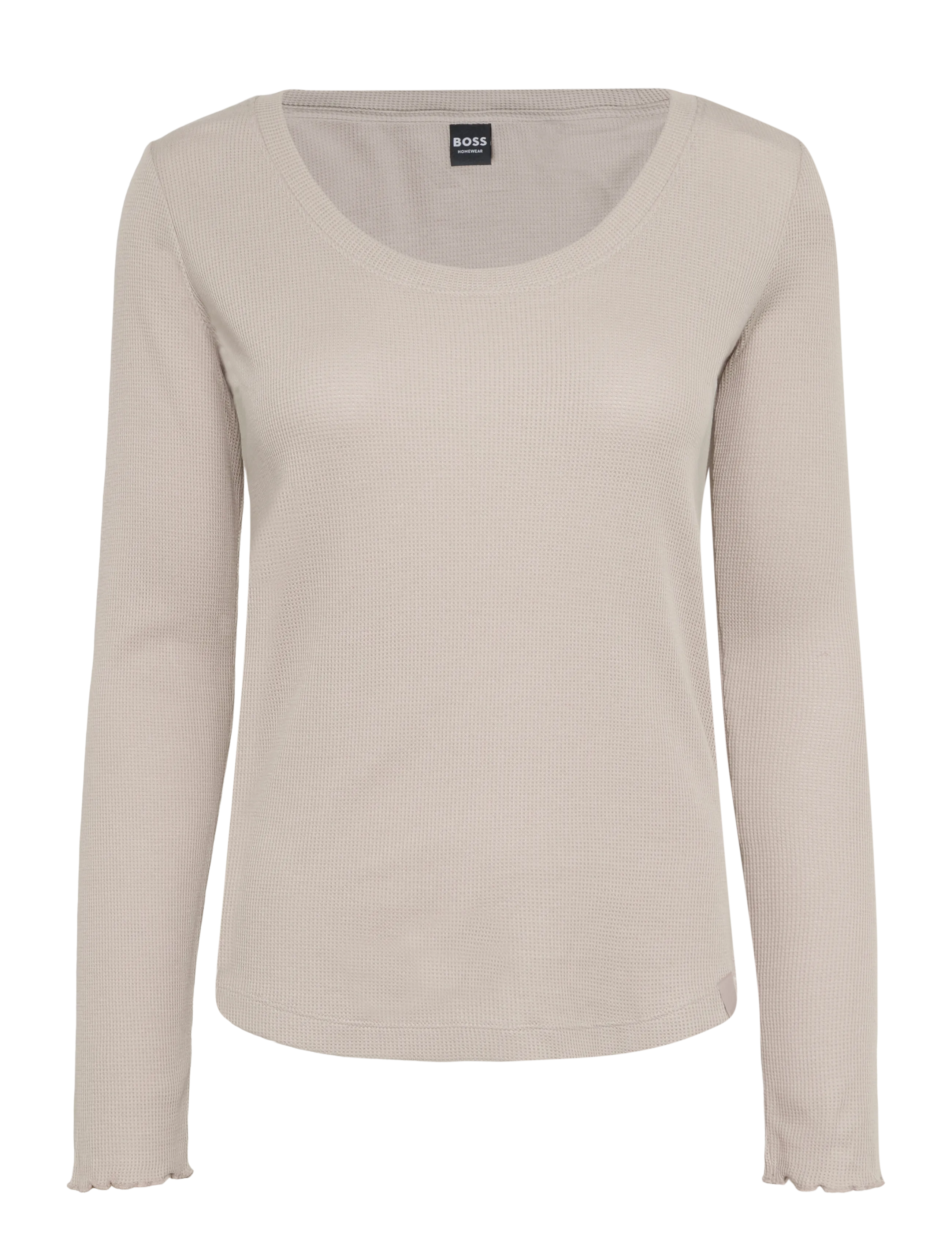 BOSS Cosy Waffle_LS-Shirt - BOSS Black - LIGHT BEIGE / beige