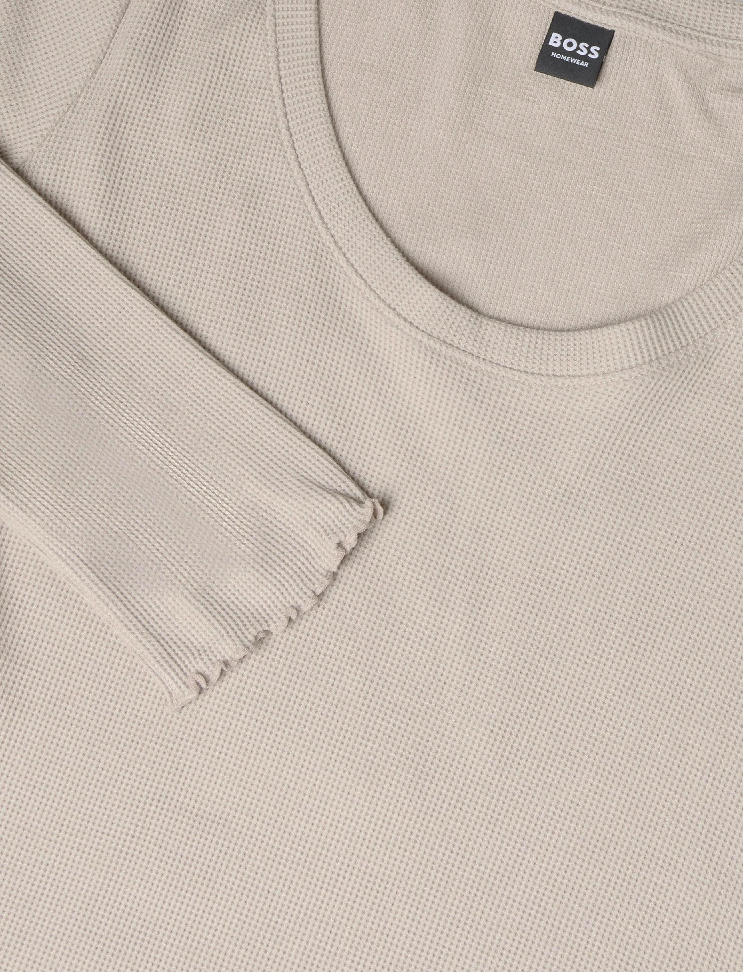 BOSS - Cosy Waffle_LS-Shirt - Överdelar - light beige - 2