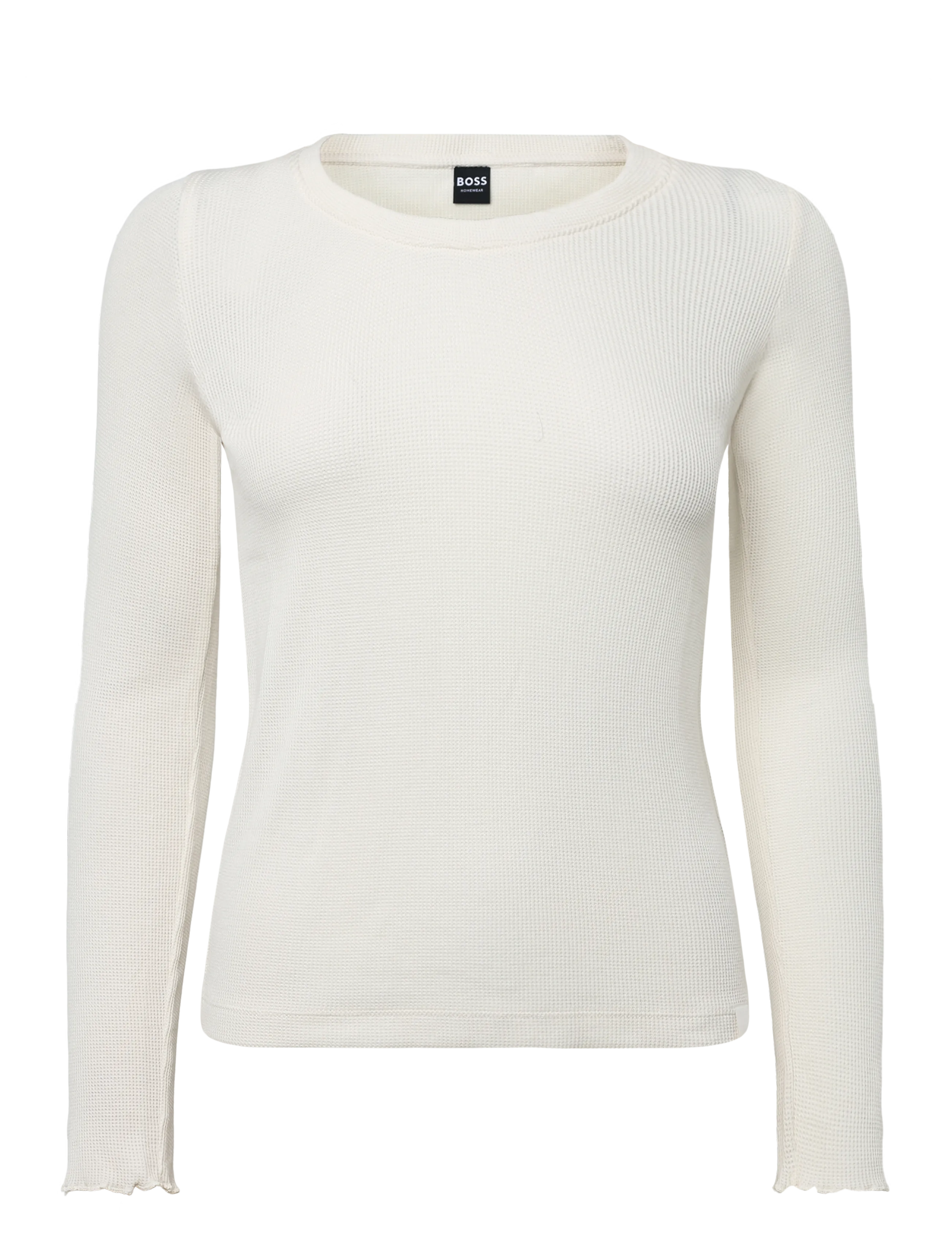 BOSS Cosy Waffle_LS-Shirt - BOSS - OPEN WHITE / cream